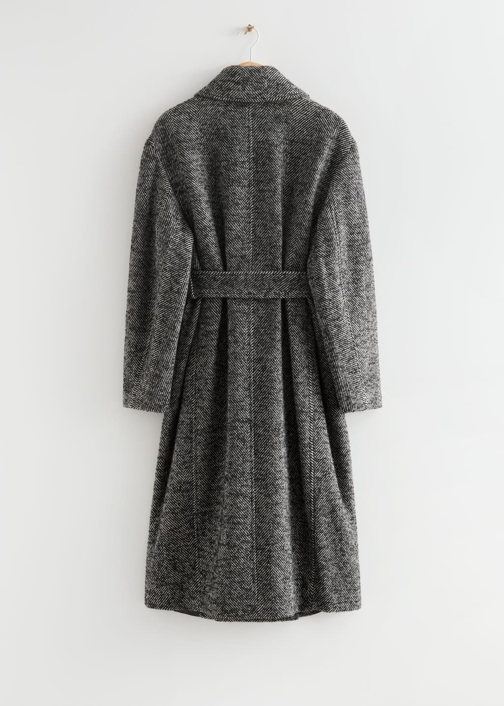 Voluminous Belted Wool Coat - Beige - Still Life