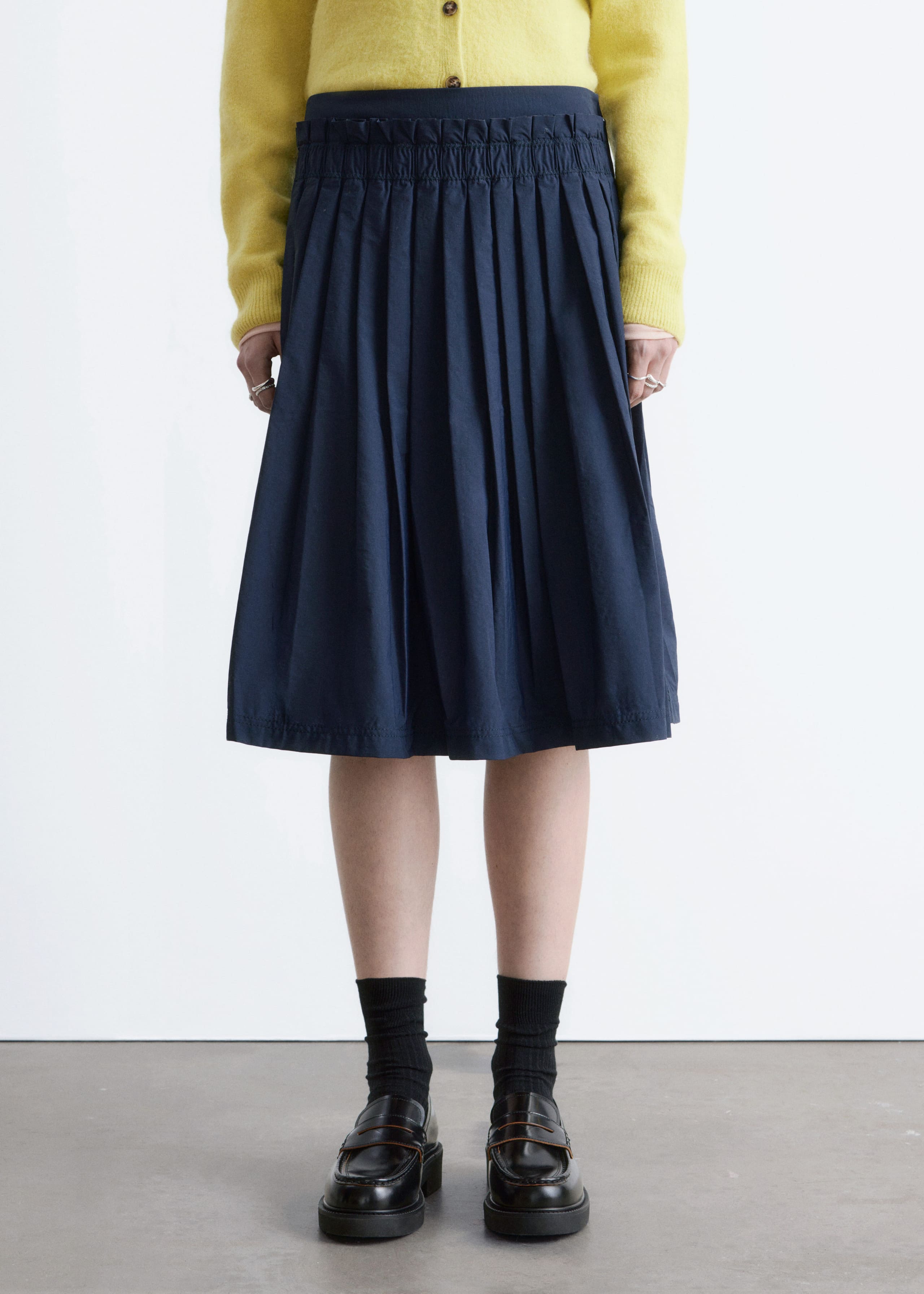 Image of Pleated Midi Skirt