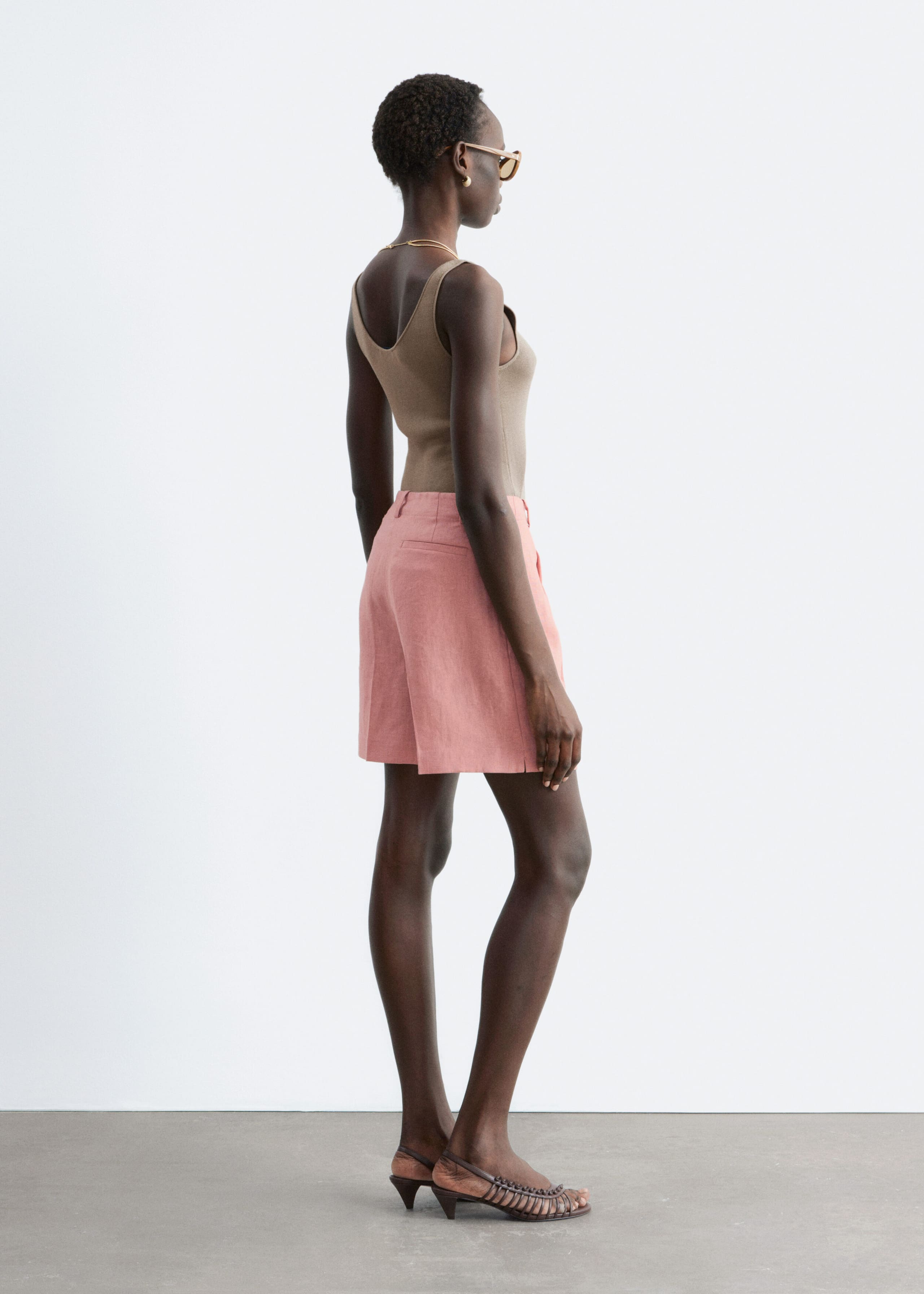 Image of Pleated Linen Shorts