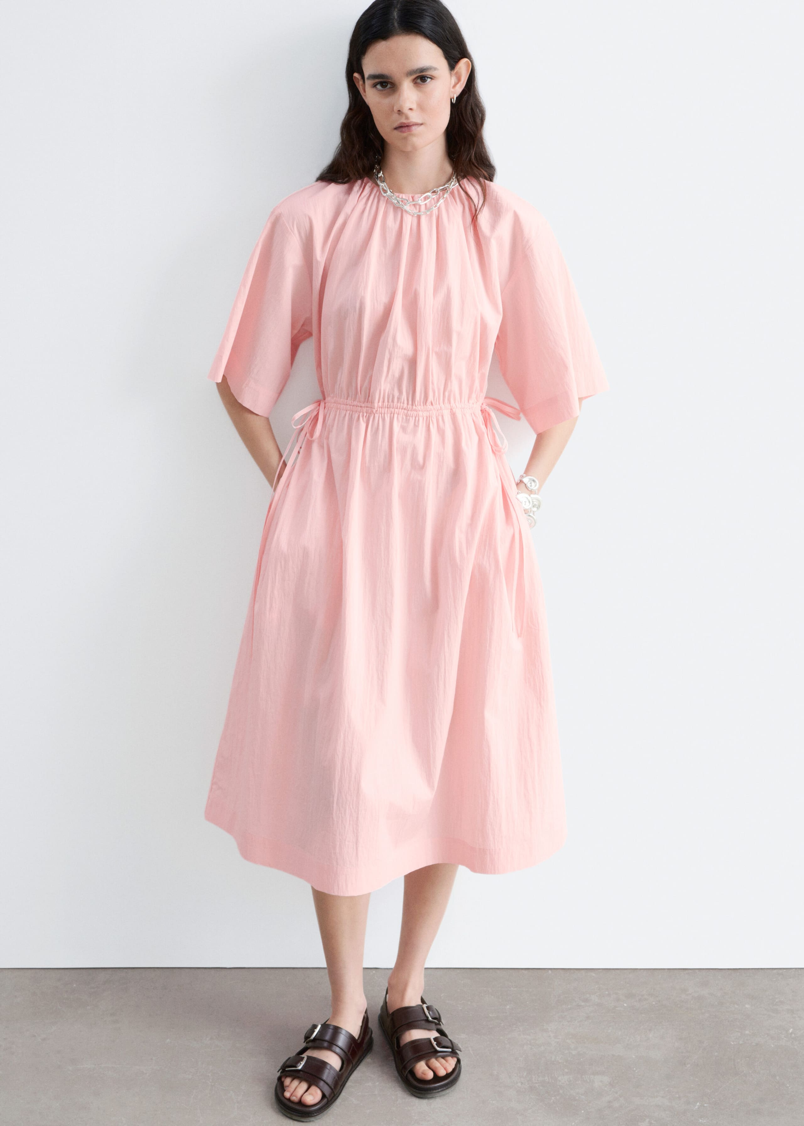 Image of Drawstring Midi Dress