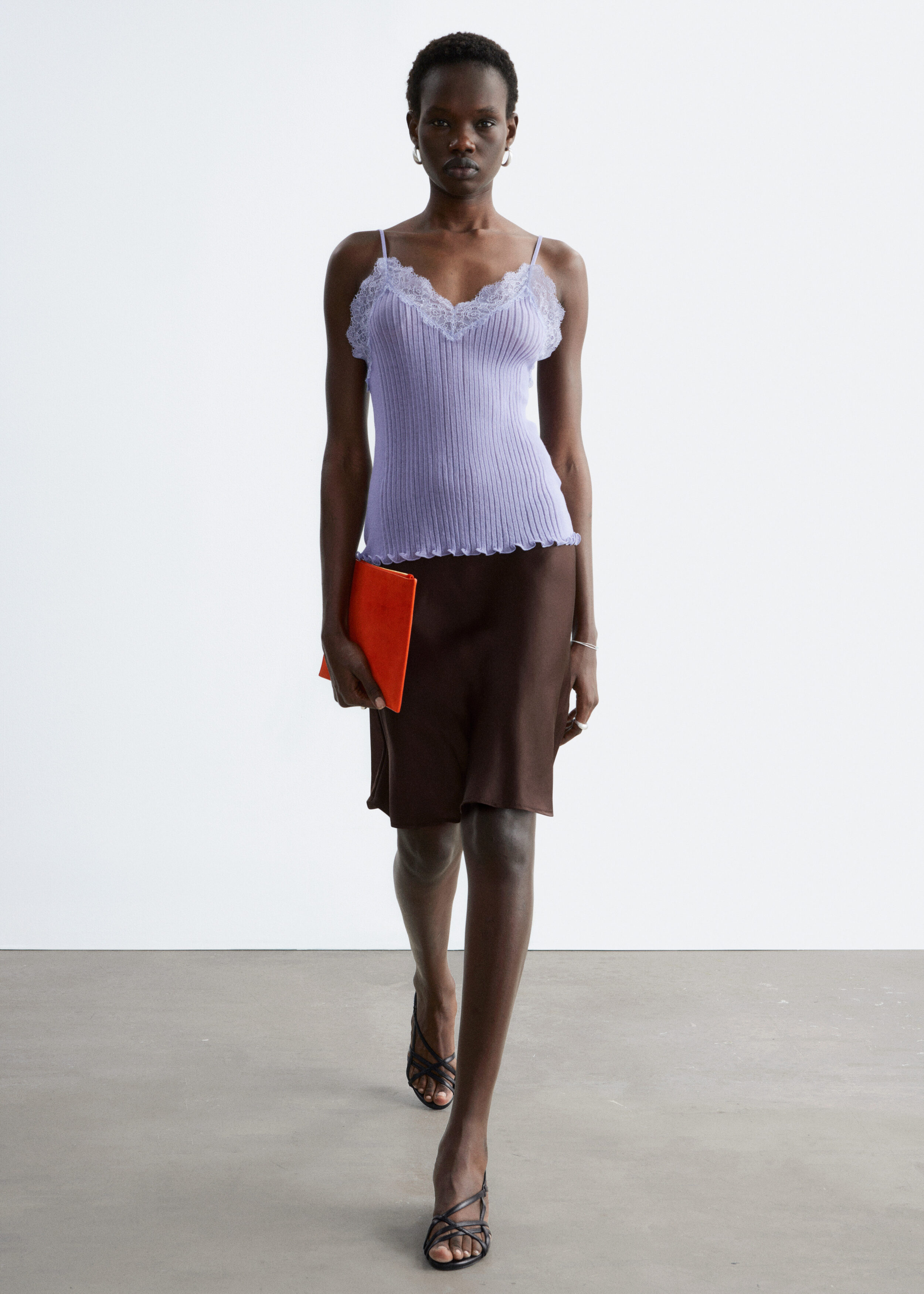 Rib-Knit Lace Camisole - Lilac - & Other Stories BE