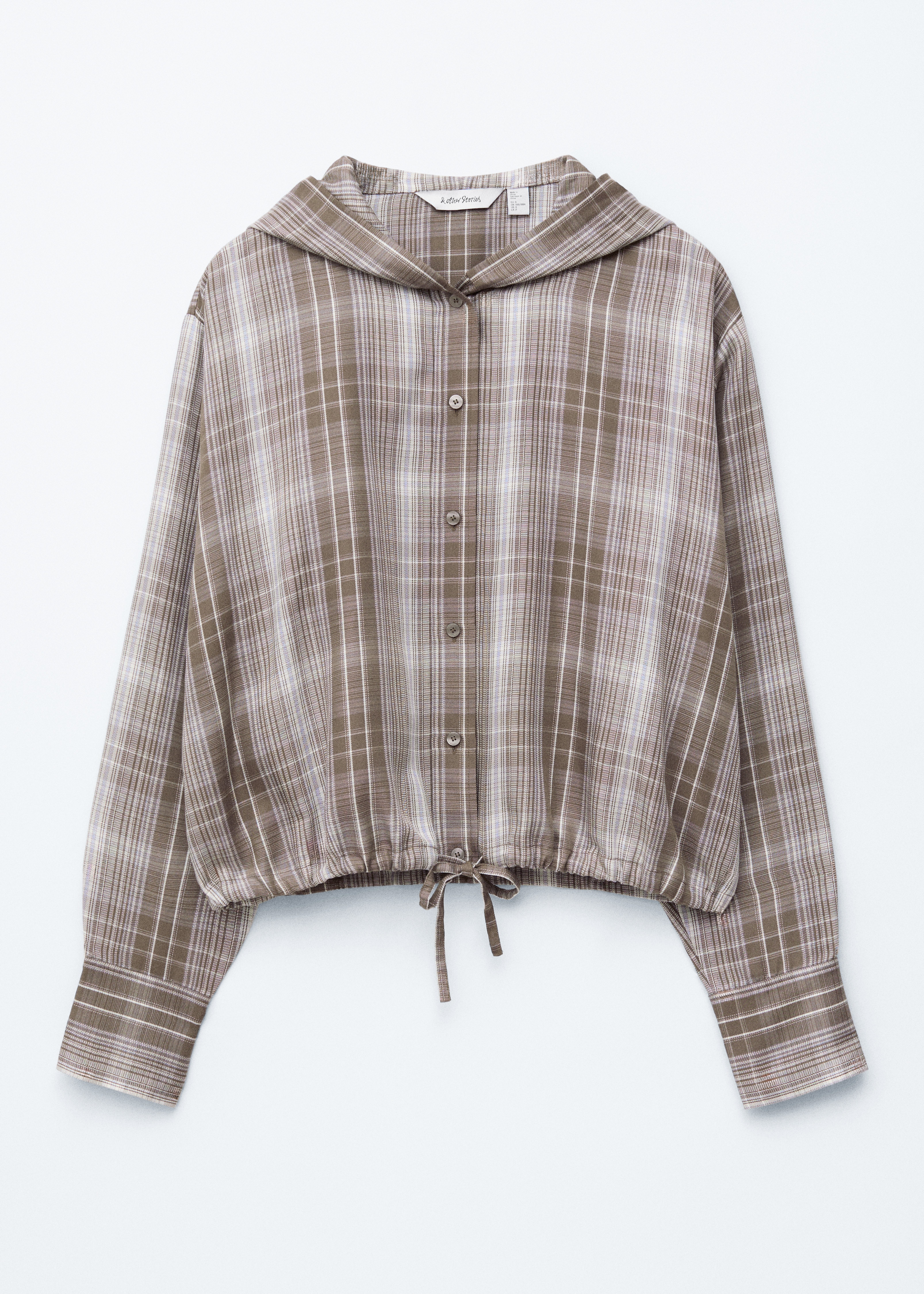 Koszula w kratę z kapturem - Ciemnoszary/Kratka