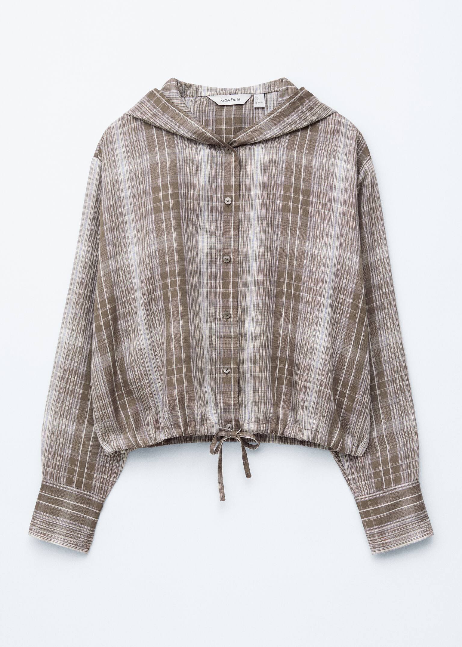 Koszula w kratę z kapturem - Ciemnoszary/Kratka - 1