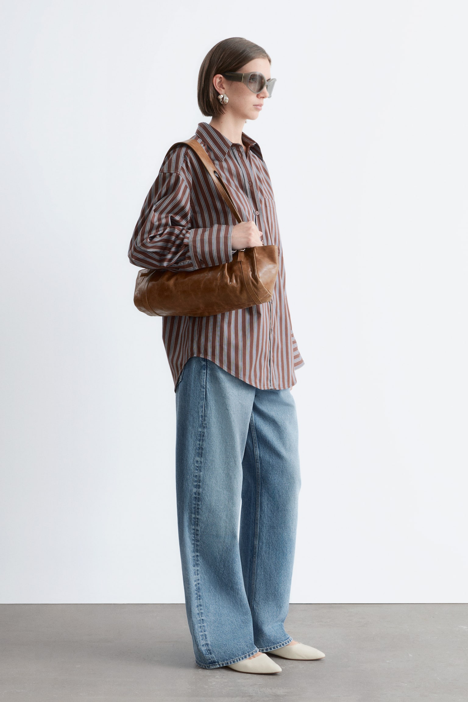 Camisola de algodão - Riscas em castanho/azul/Branco/Riscas/Rosa/Riscas vermelhas/Bege escuro - 5