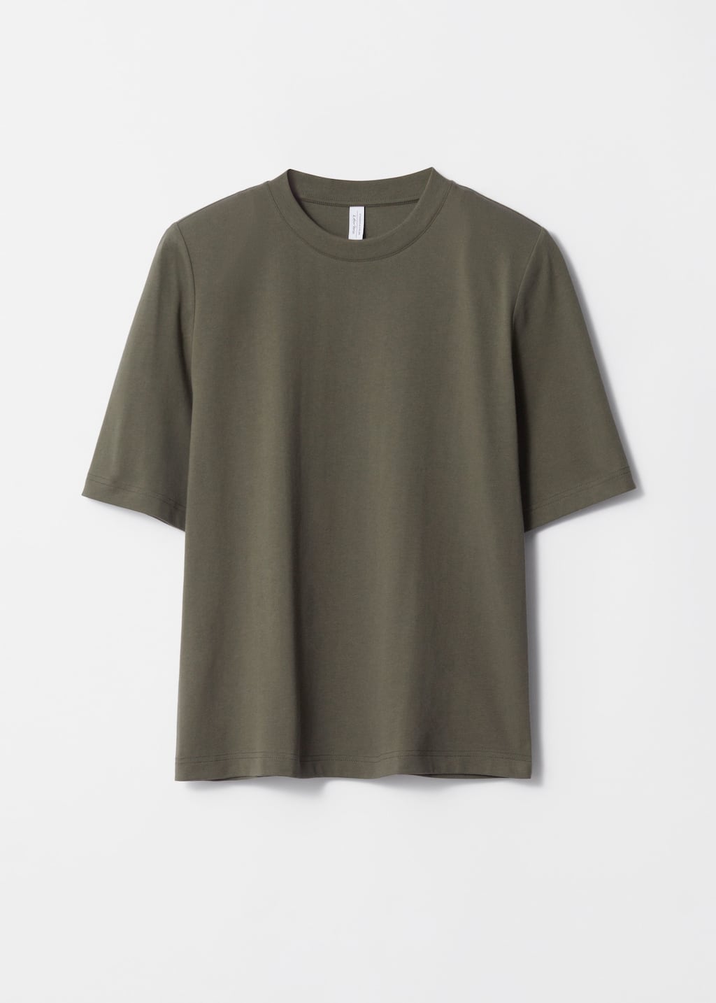Camiseta de algodón con hombreras - Caqui - Bodegón