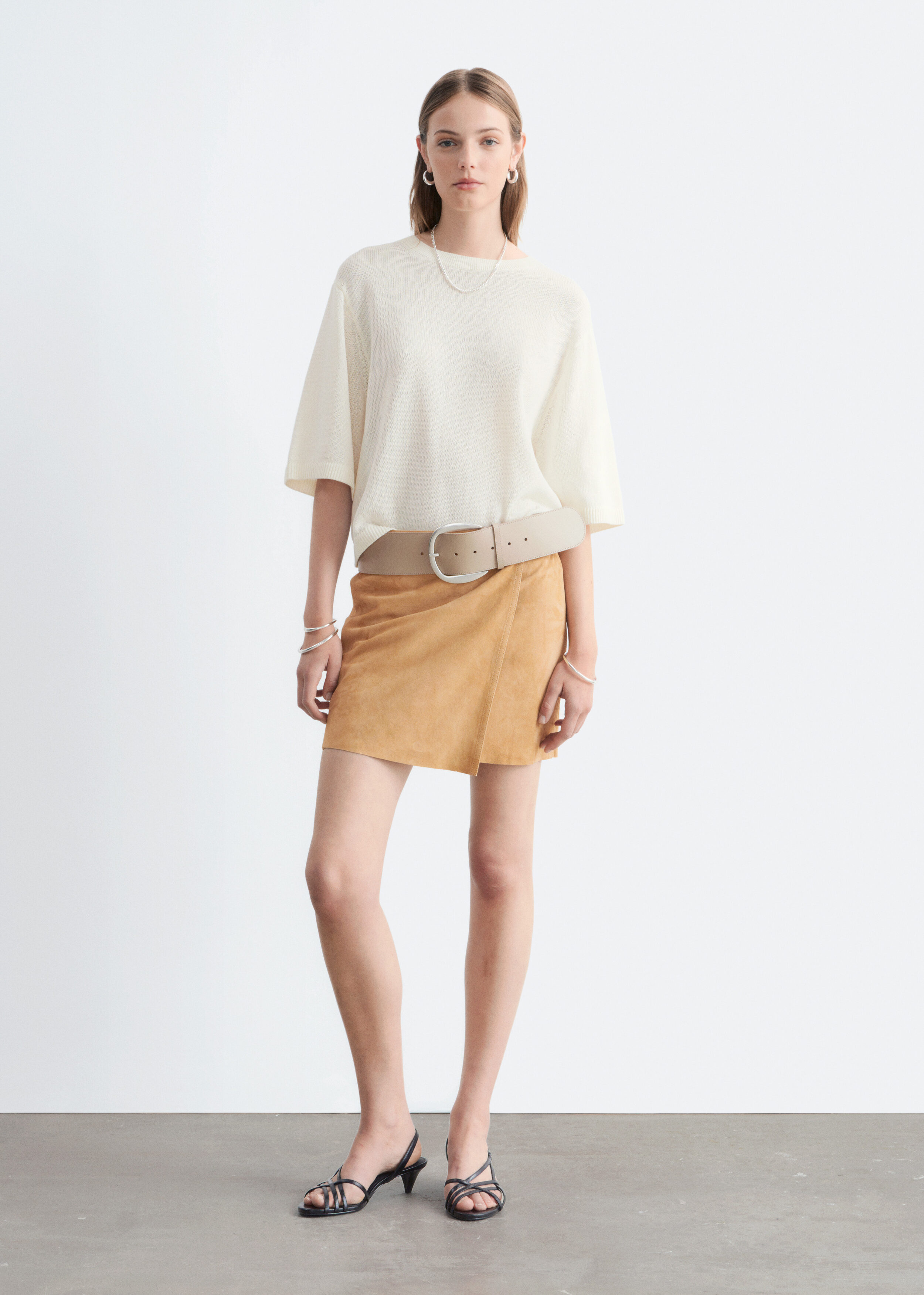 Knitted Cotton T-Shirt - Off-white - T-shirts | & Other Stories US