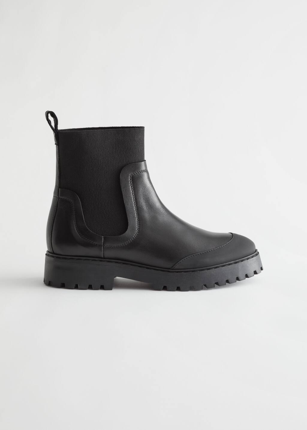 Elasticated Leather Chelsea Boots - Black - Bodegón