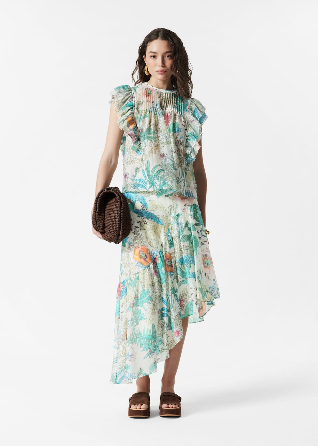 Ruffled Top - Blue Floral - Lookbook