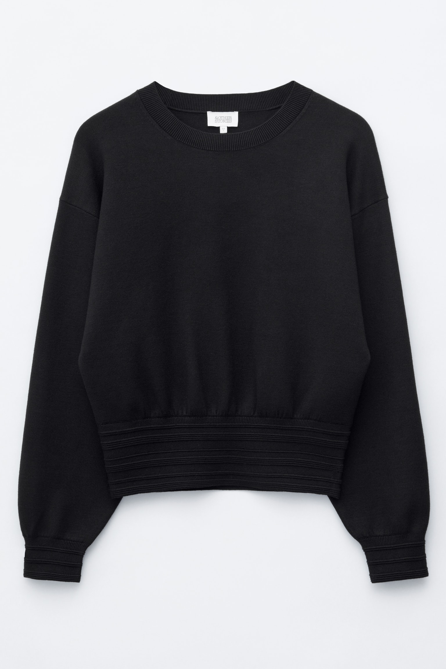 Maglione con finiture a coste - Nero/Crema - 1
