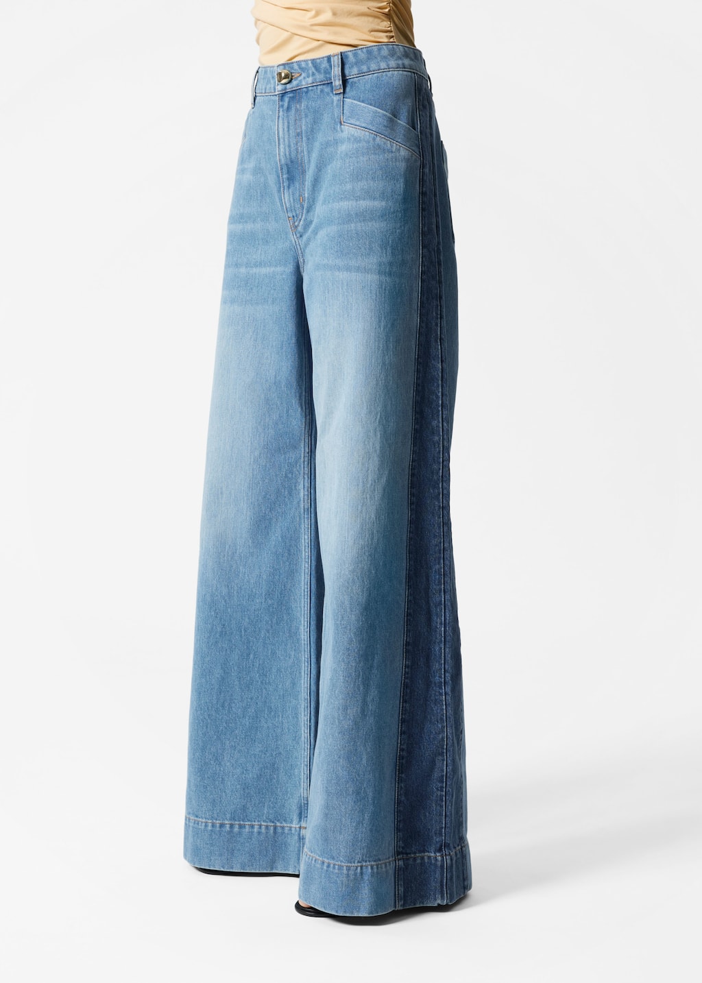 Image of Long Wide-Leg Jeans