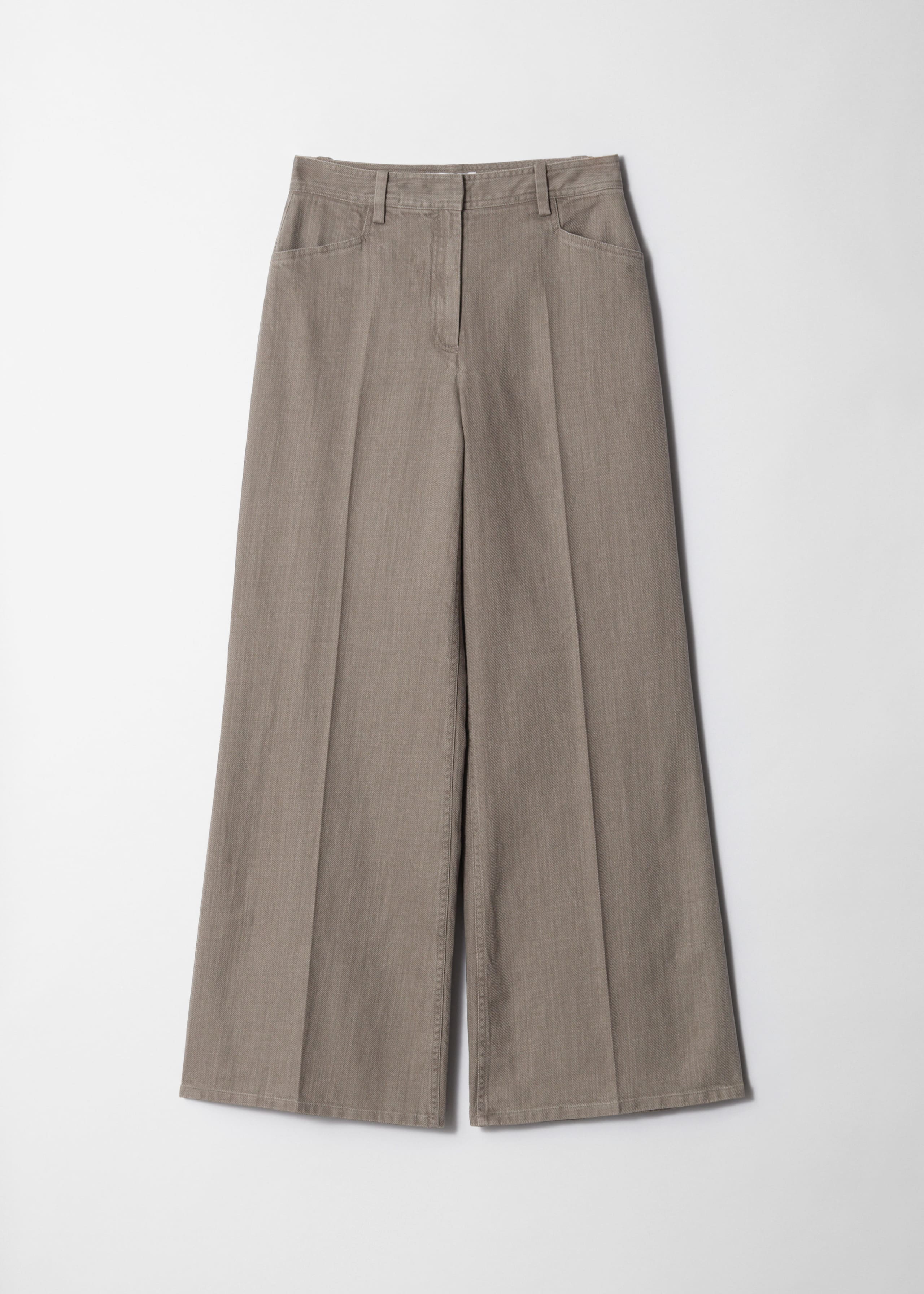 Wide-Leg Press-Crease Trousers