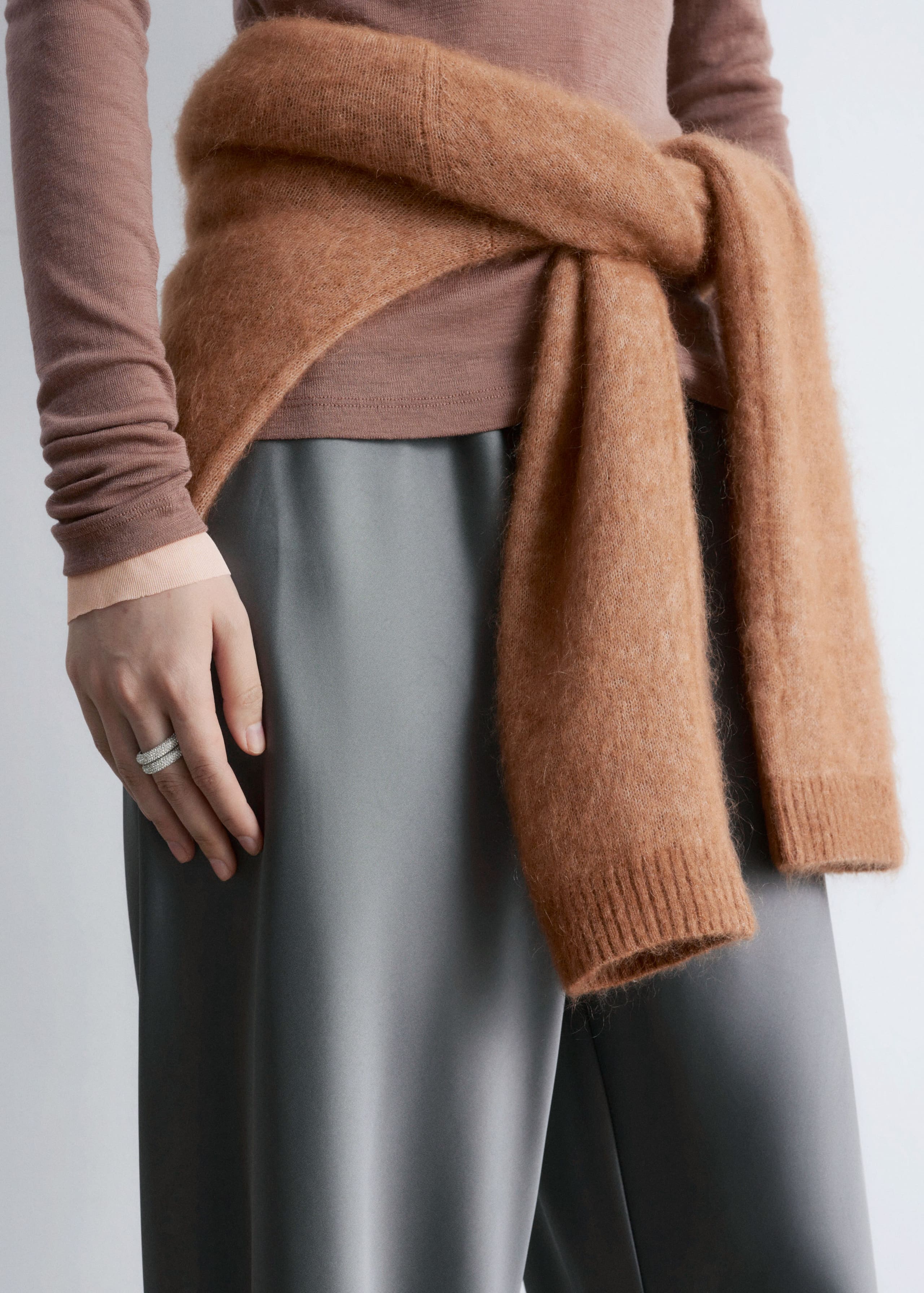 Image of Drawstring Satin Trousers