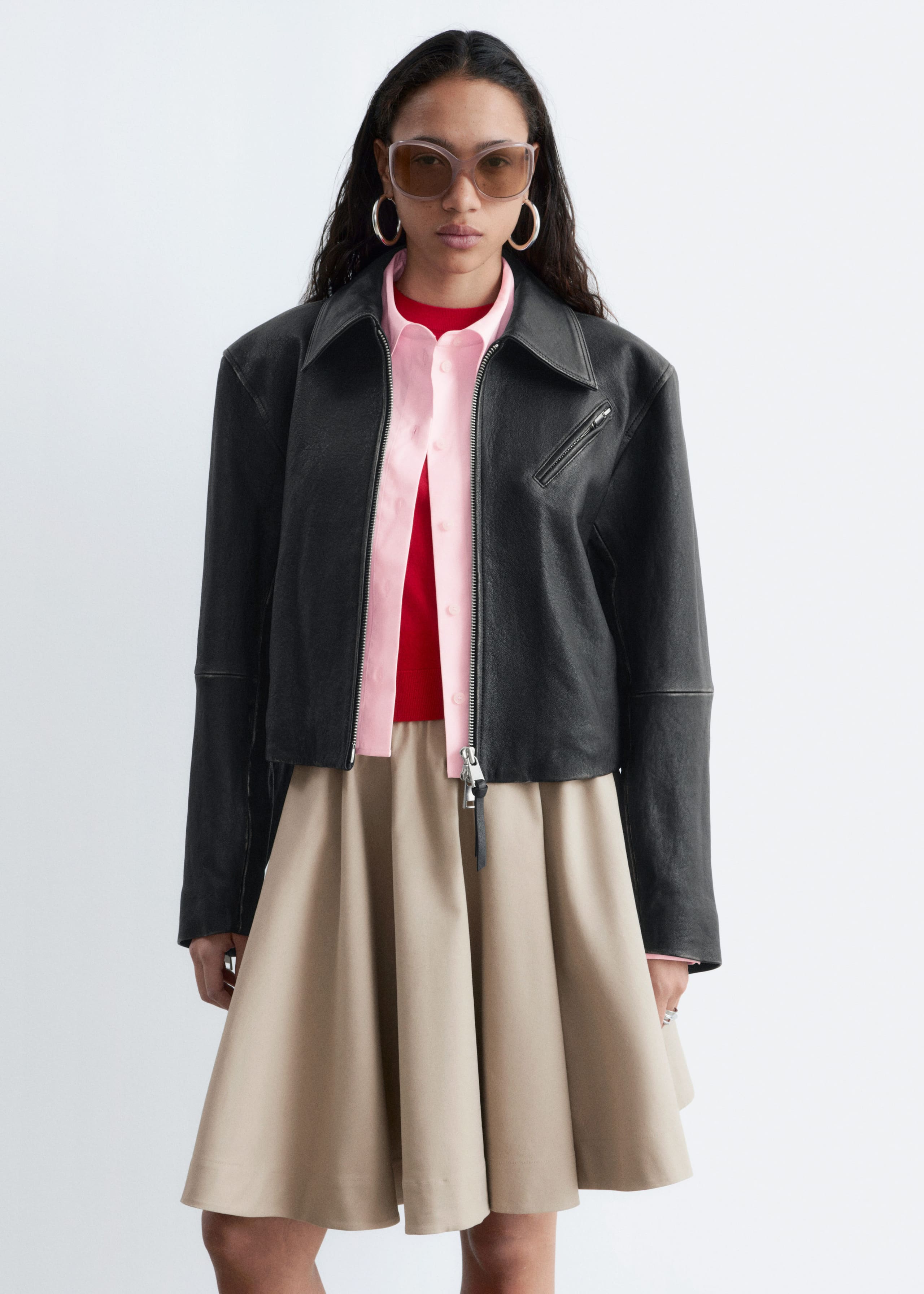 Image of Leather Biker Jacket