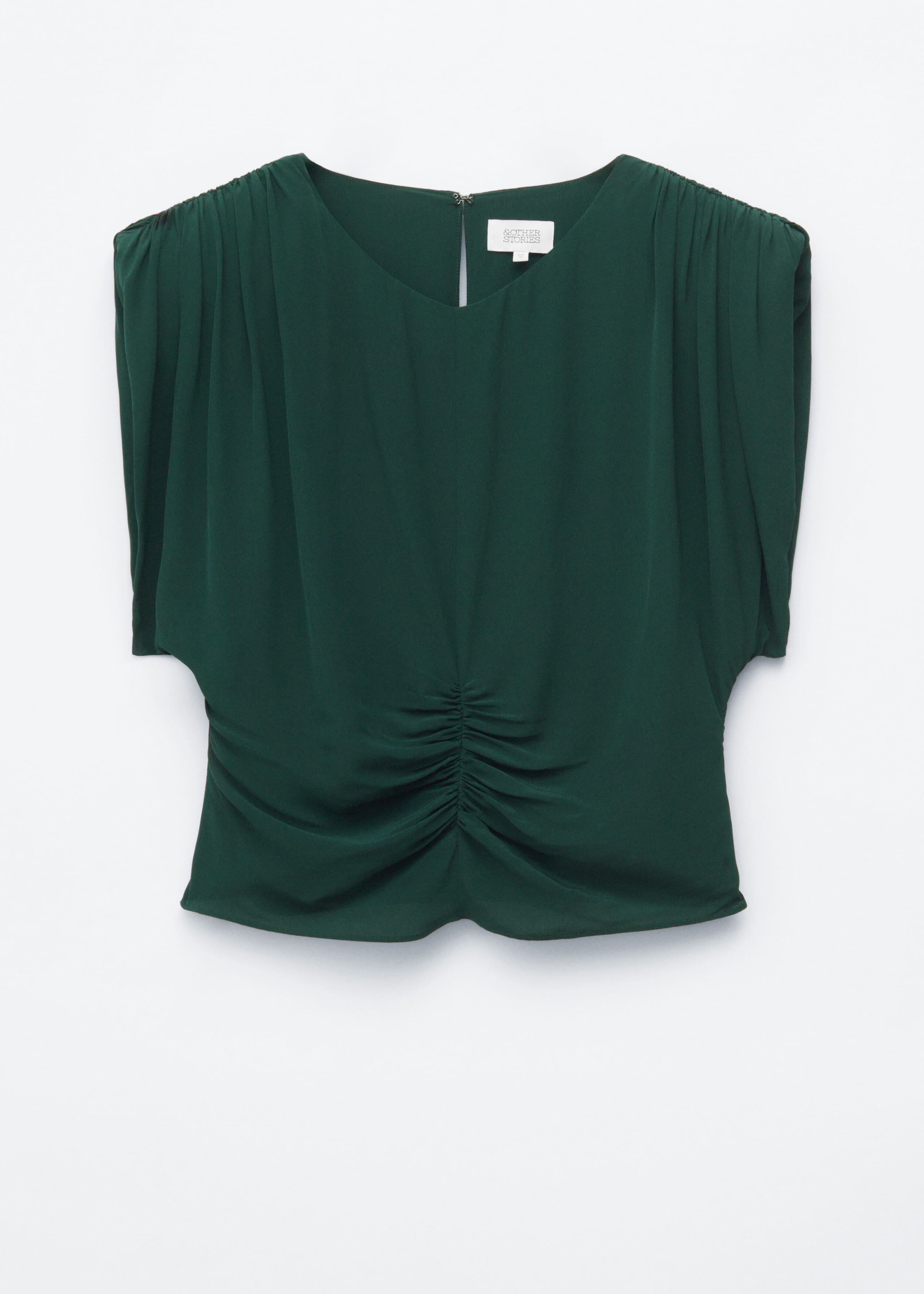 Ruched Sleeveless Top - Dark Green - Still Life