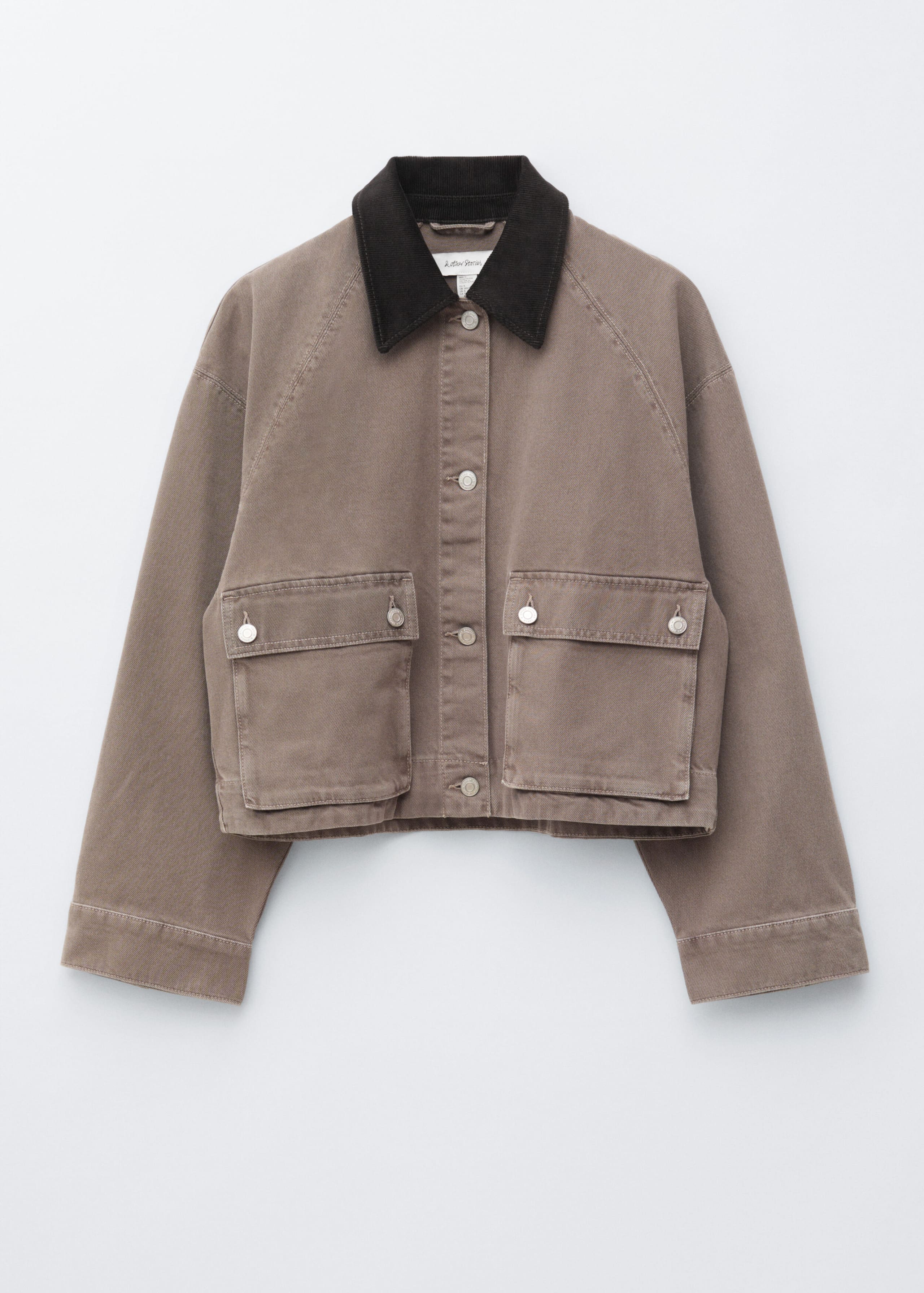 Image of Giacca in denim con colletto in velluto a coste