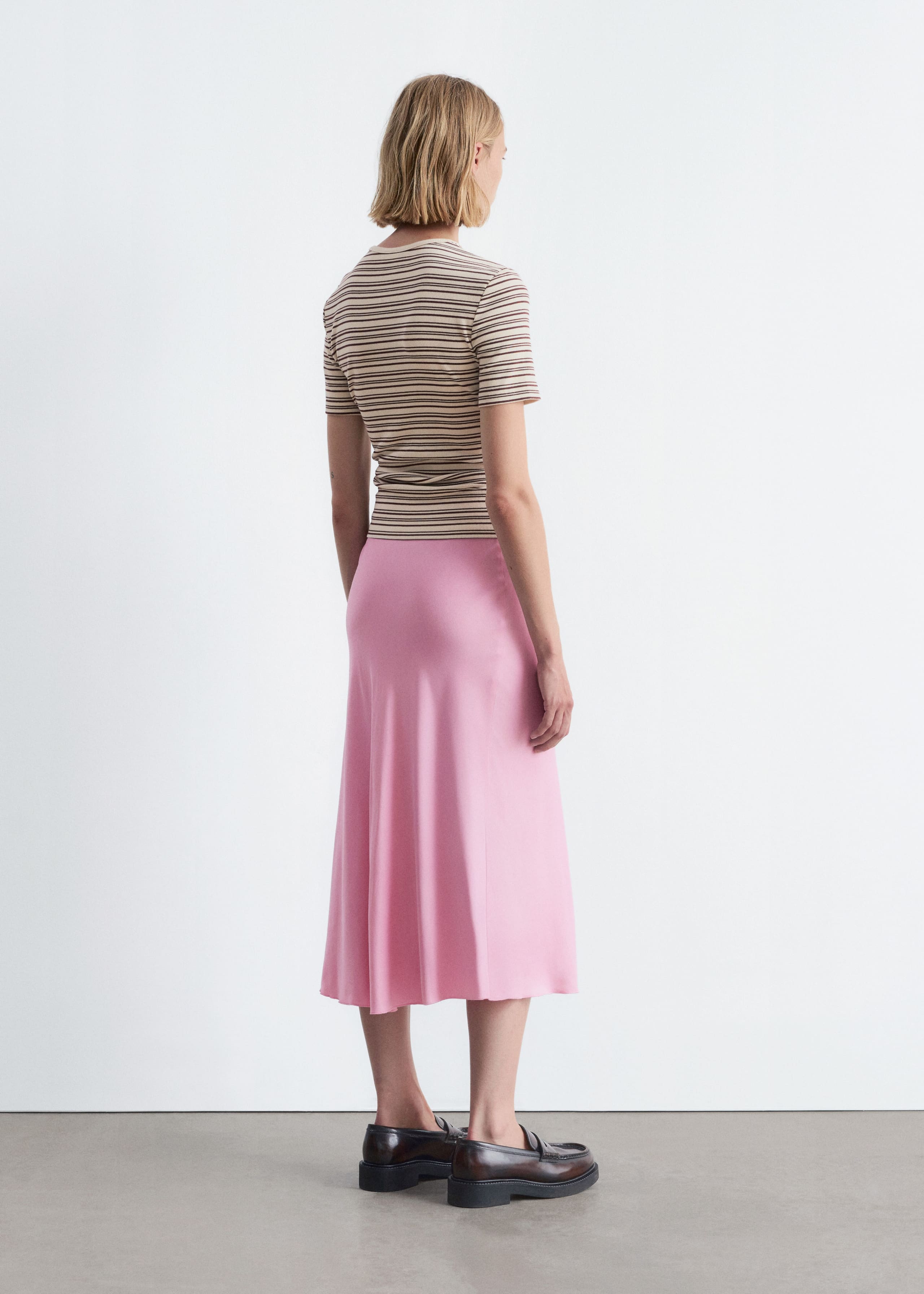 Image of Satin Midi Skirt