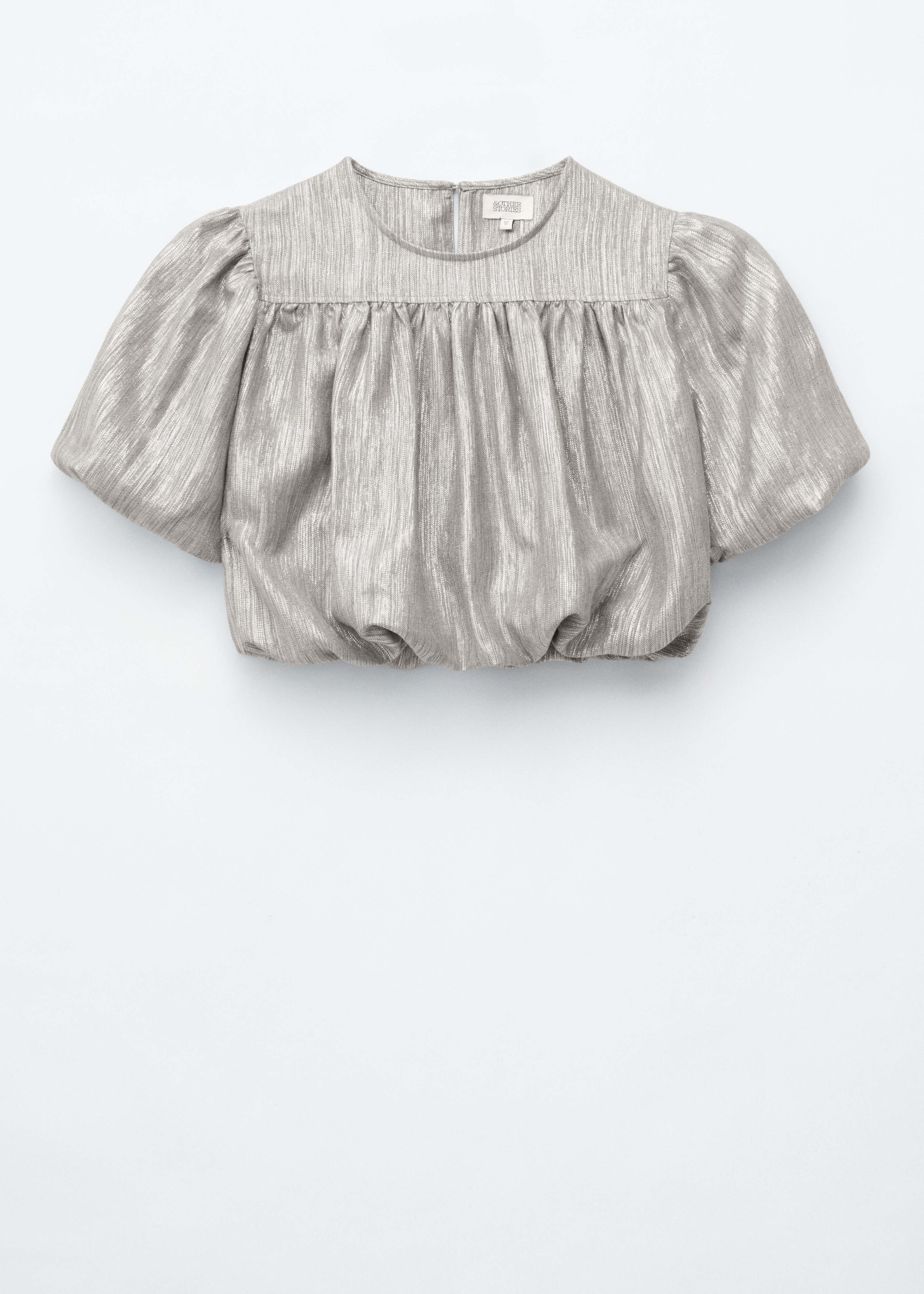 Gathered Metallic Blouse - Silver