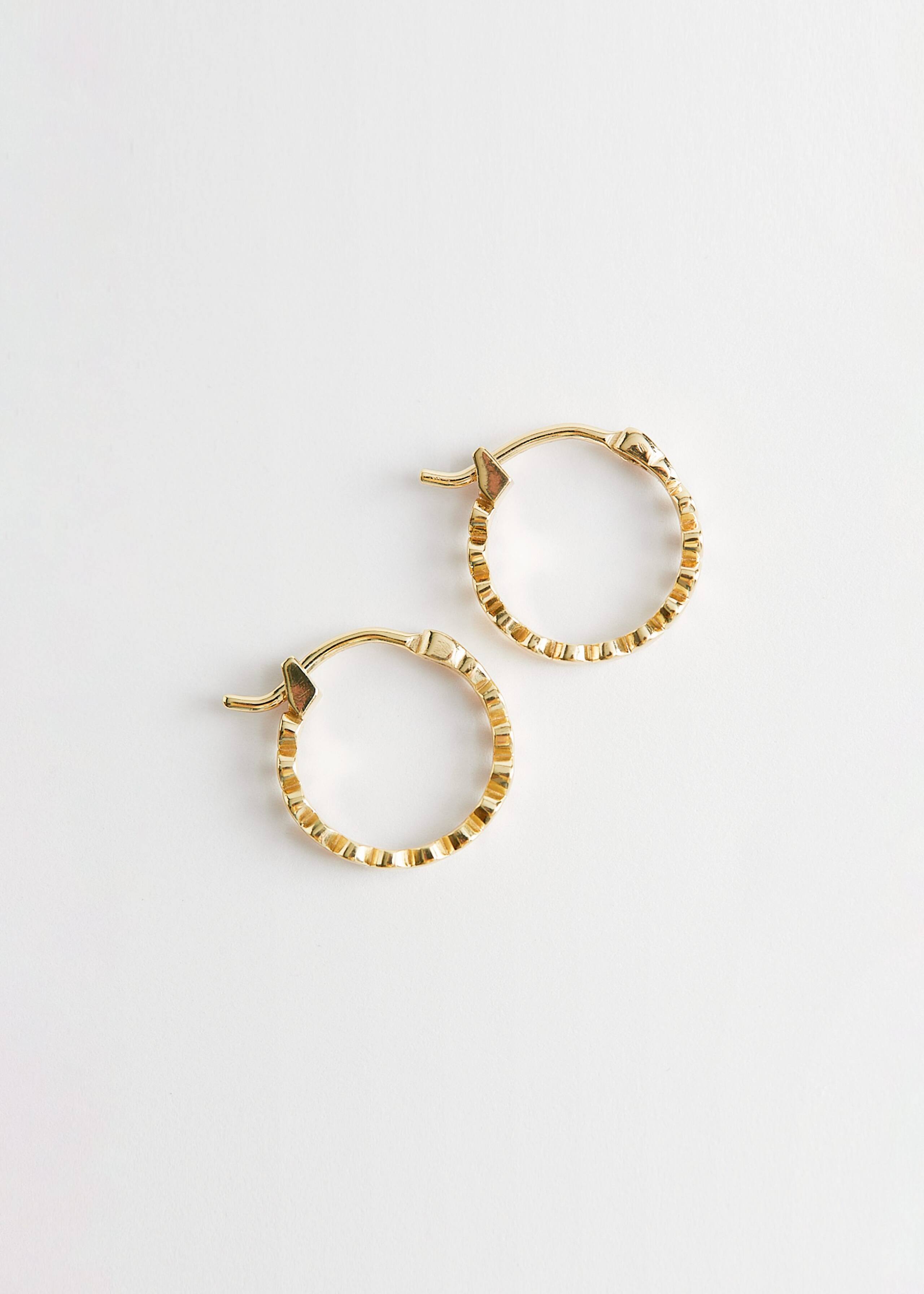 Embossed Hoop Earrings - Gold - Still Life