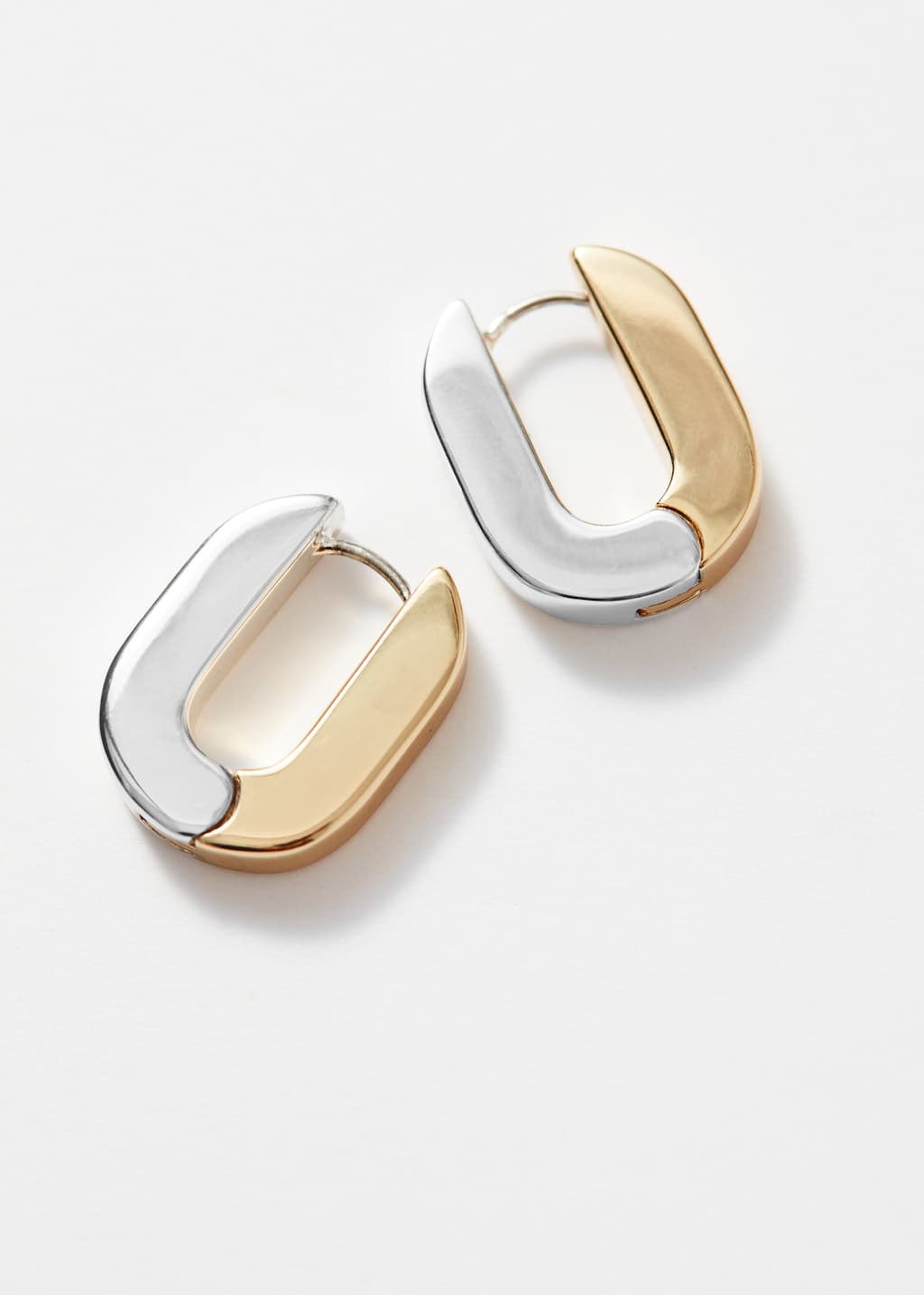 Two-Toned Angular Hoop Earrings