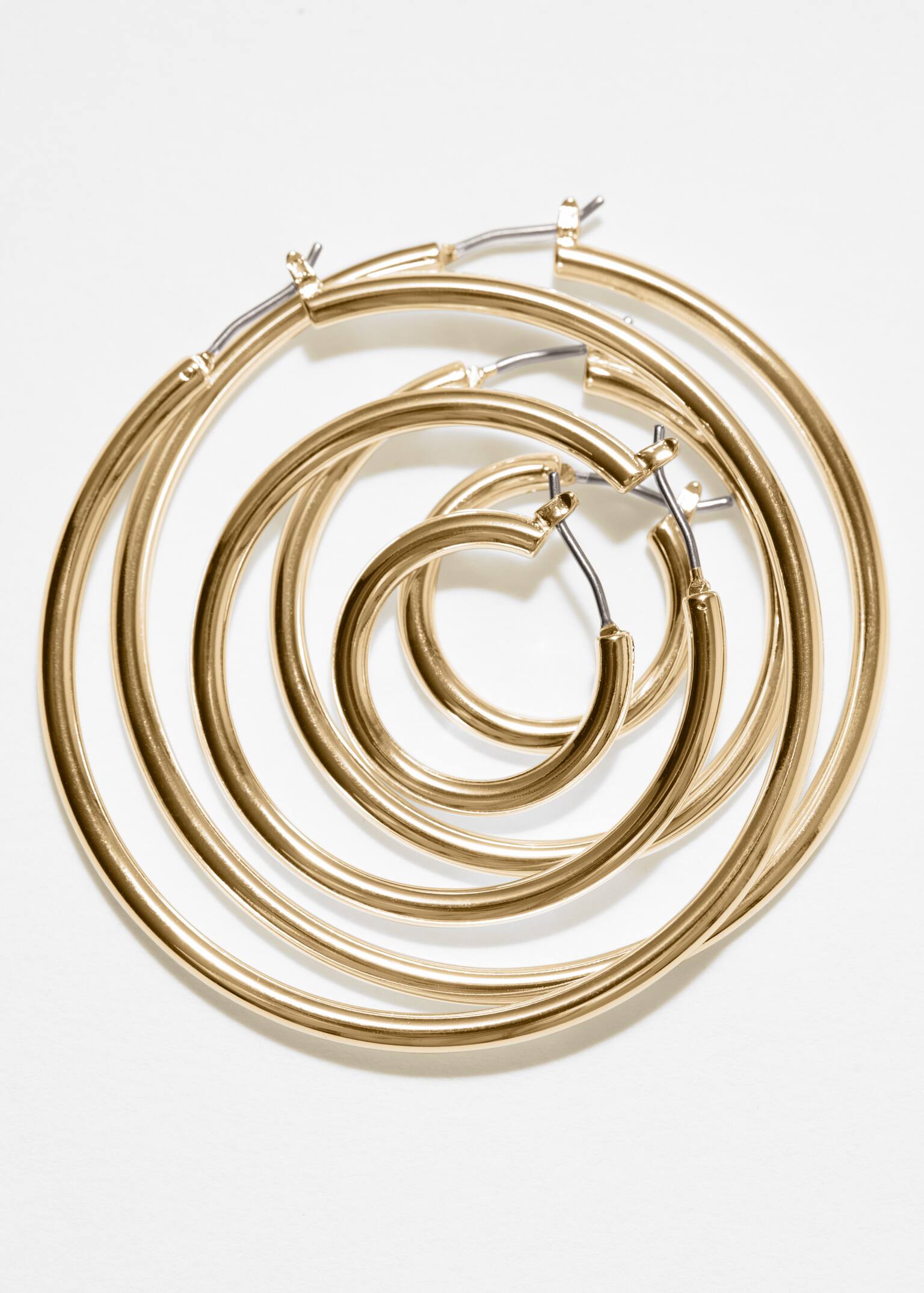 Hoop-Ohrringe im Set - Gold/Silber - 2