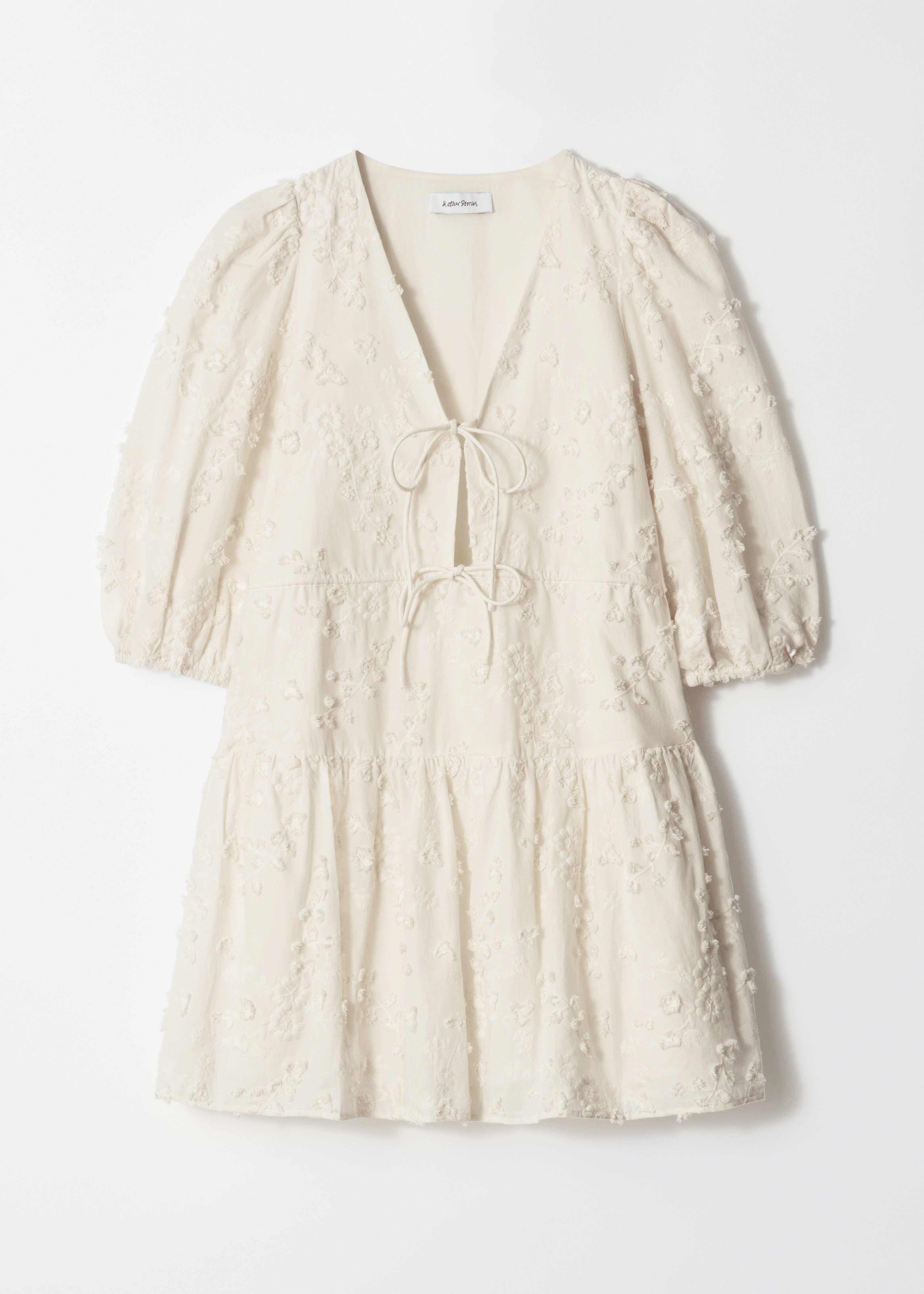 Minivestido bordado - Crema/Negro