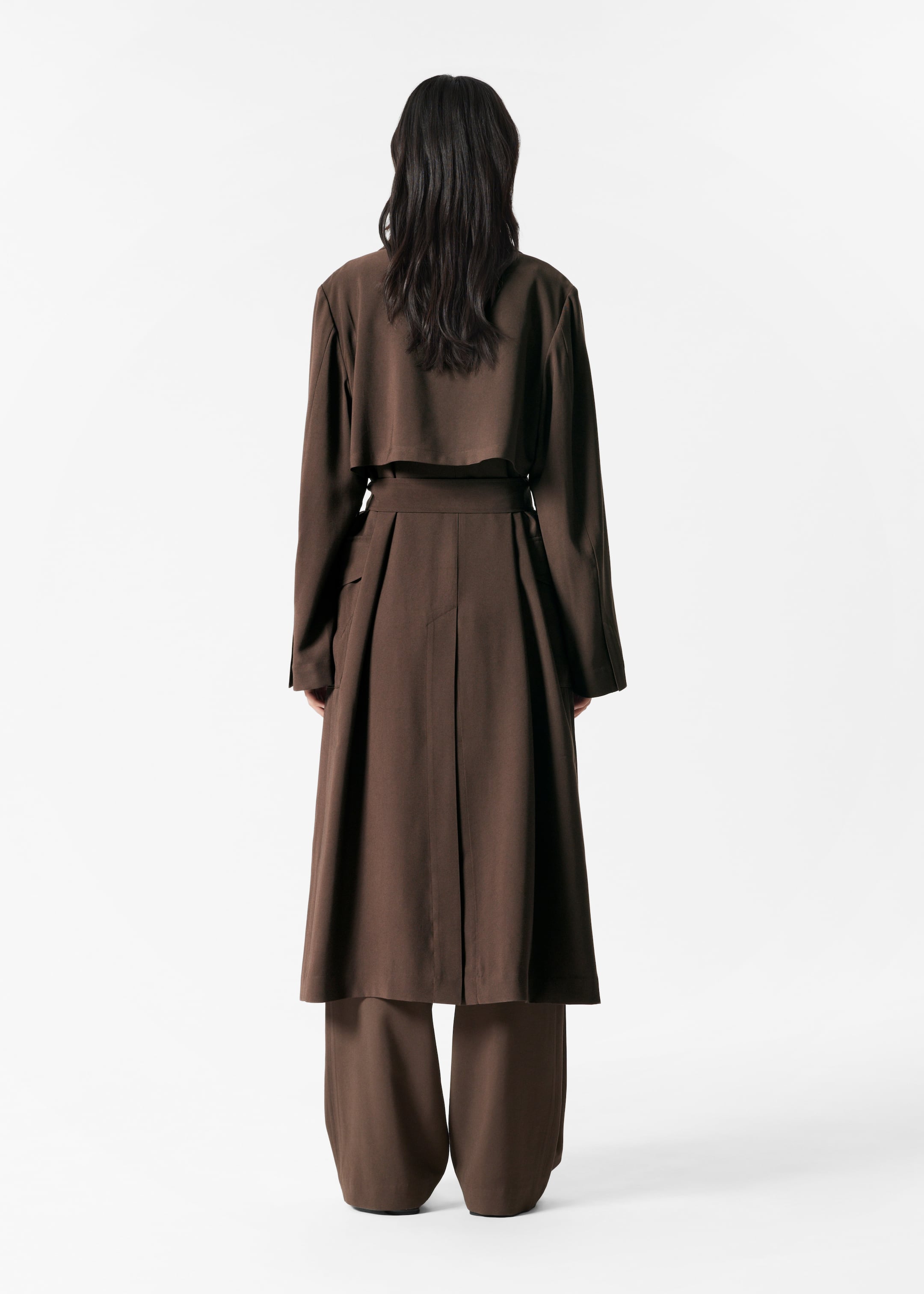 Vis større bilde: Dobbeltspent trenchcoat - Mørk brun - DAME | H&M NO 6