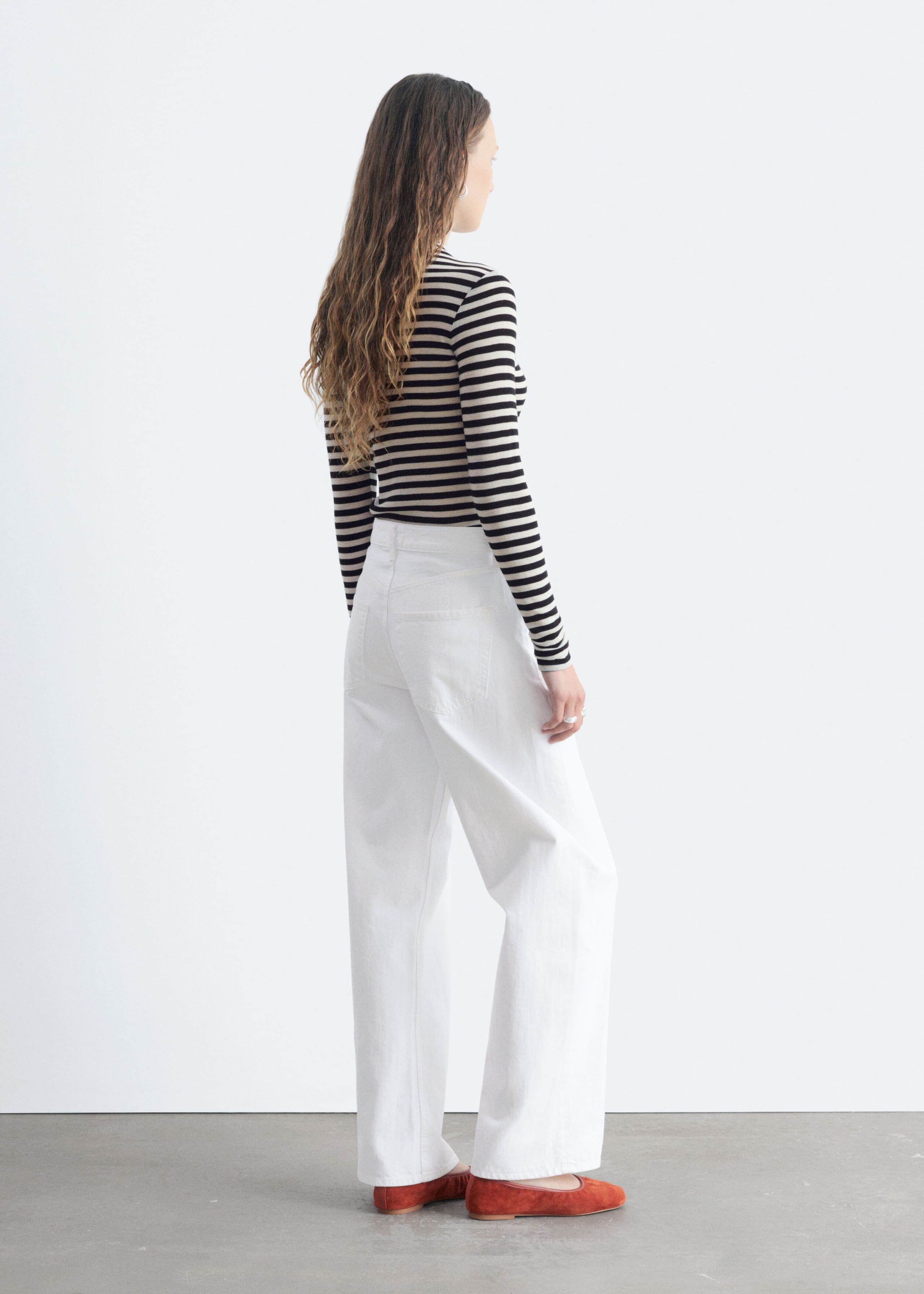 Wool Mock-Neck Top - White/Black - Lookbook
