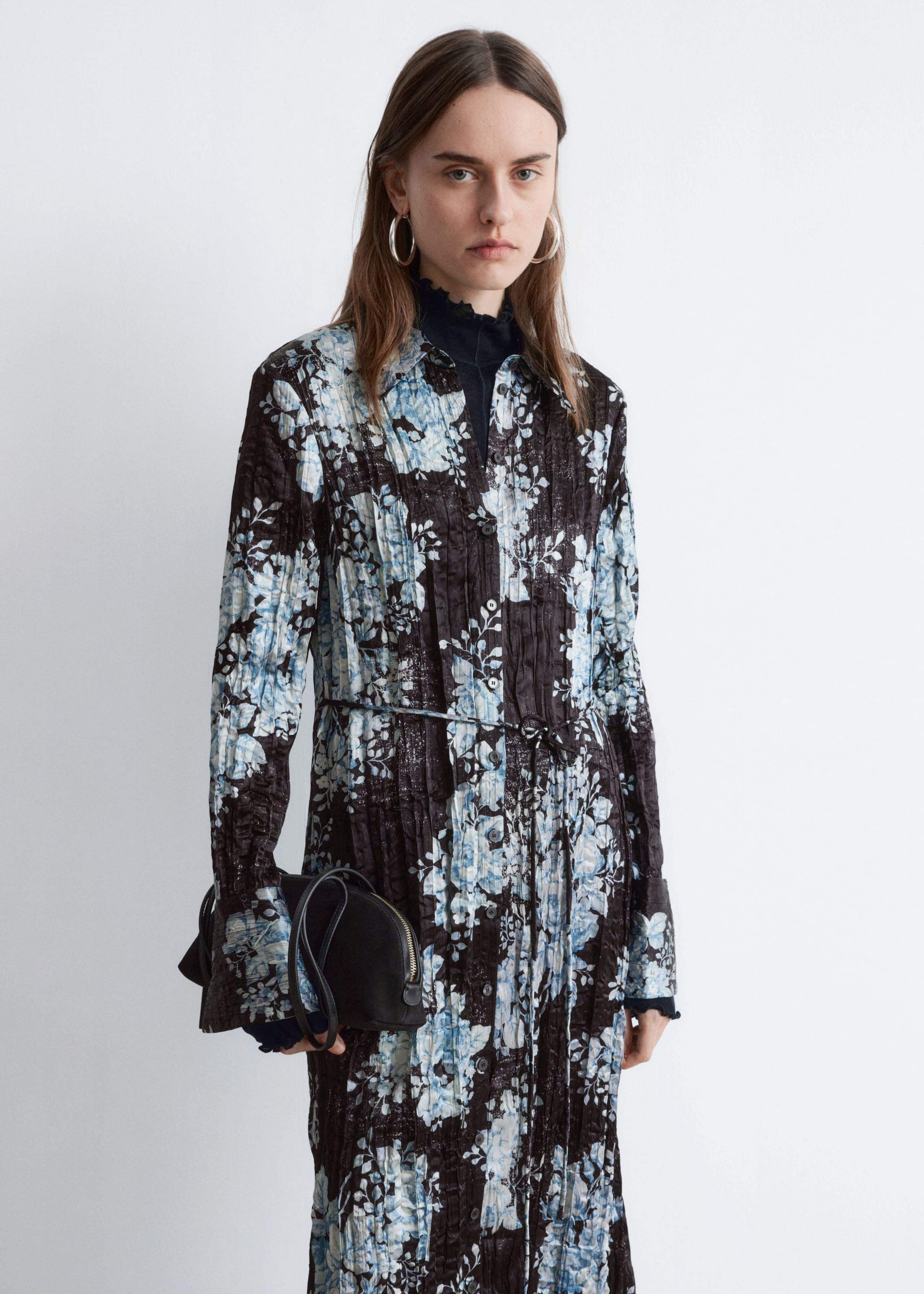 Image of Crêpe Midi Shirt Dress