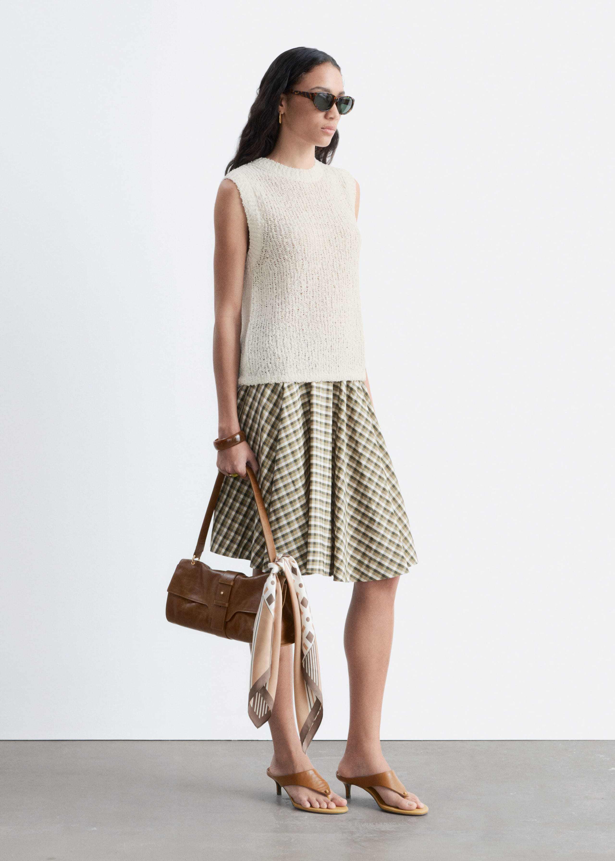 Silk-Cotton Vest Top - White - Still Life