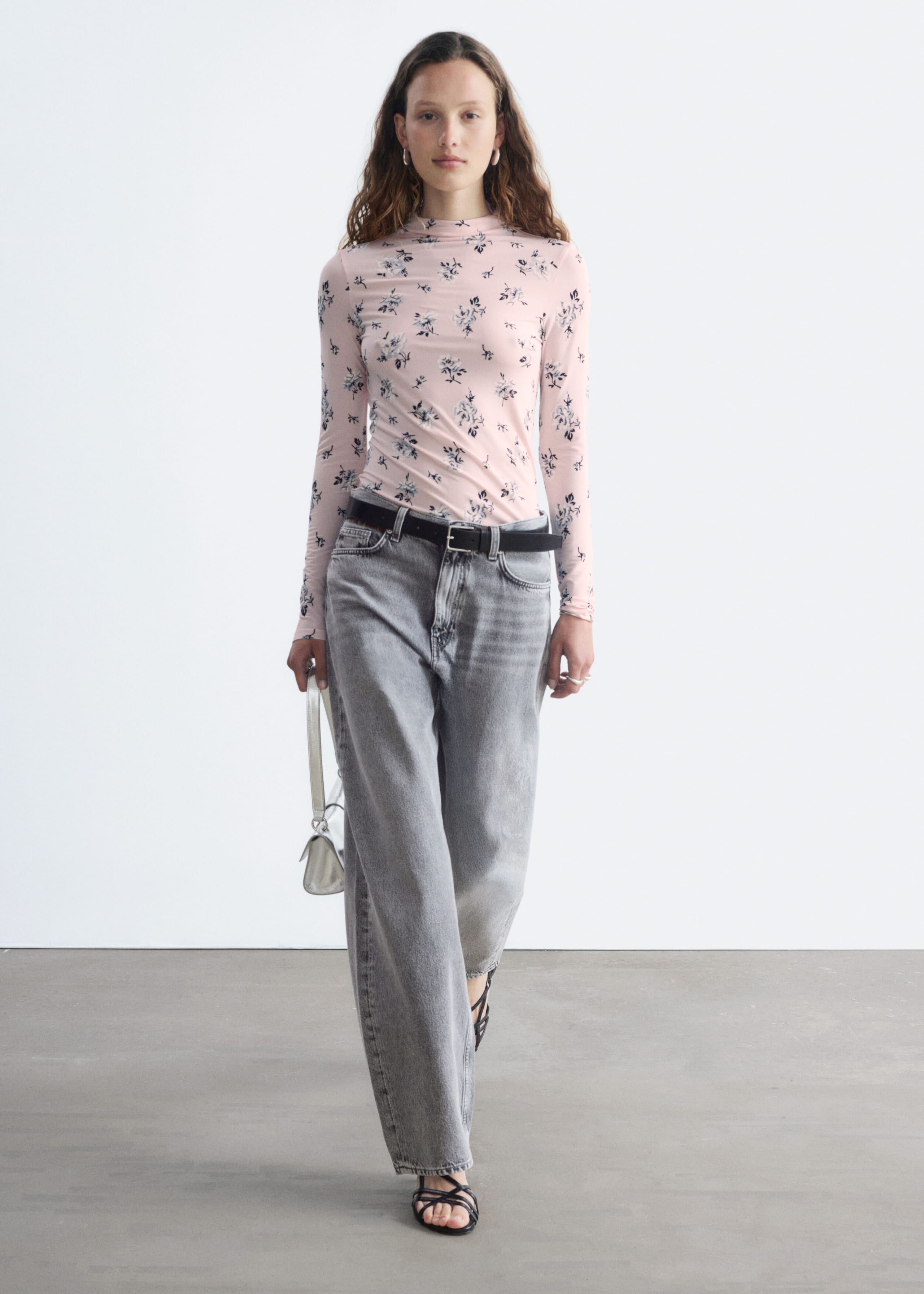 Mock-Neck Top - Pink/Floral - Lookbook