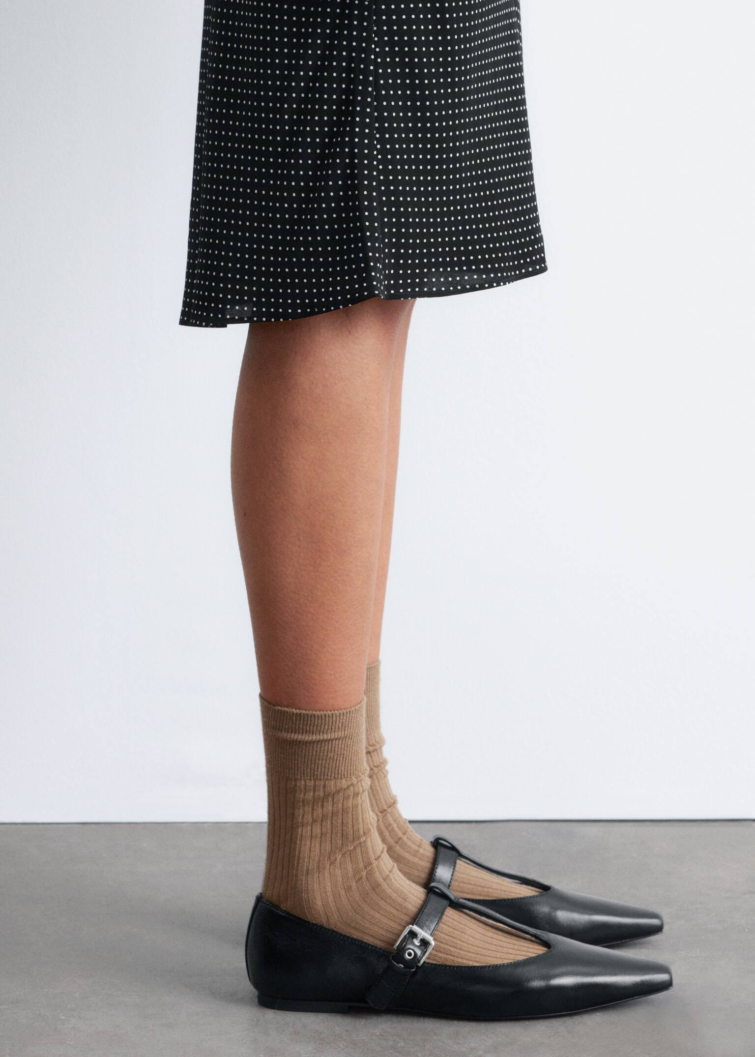 Leren ballerina's met T-bandjes - Zwart/Bordeauxrood lakleer - 4