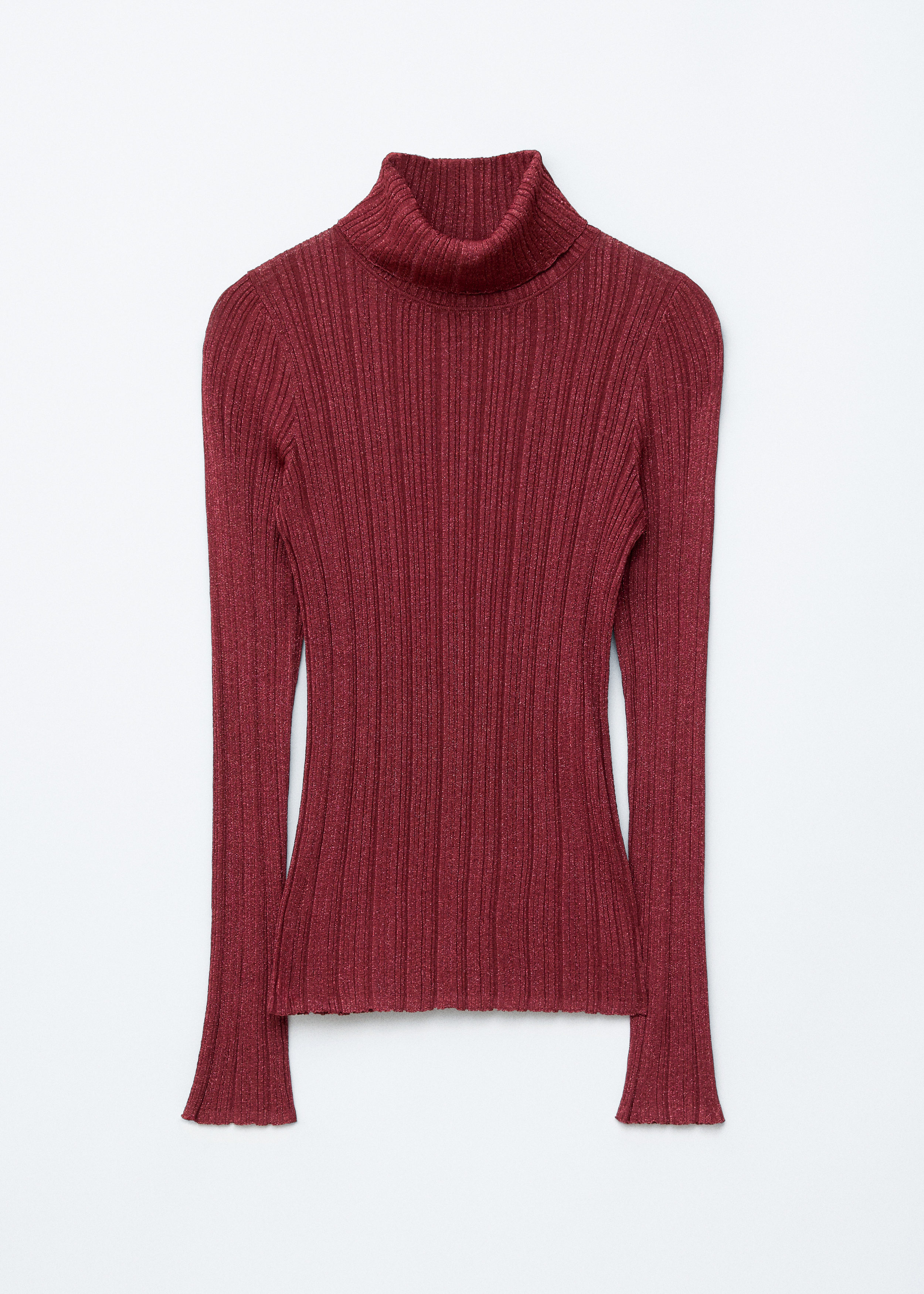 Rib-Knit Lurex Turtleneck - Dark Red - & Other Stories US