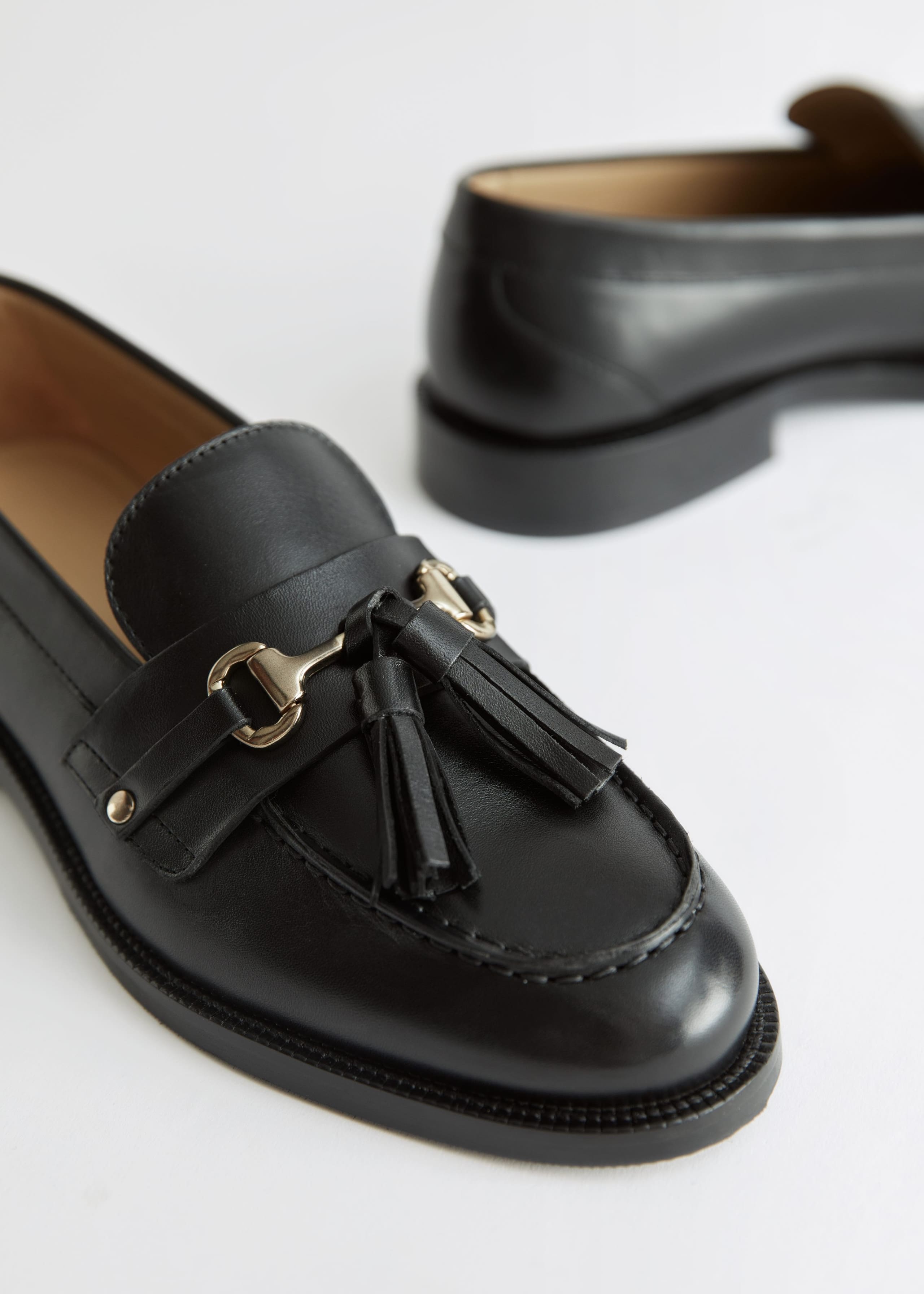 Image of Leather Tassel Loafers