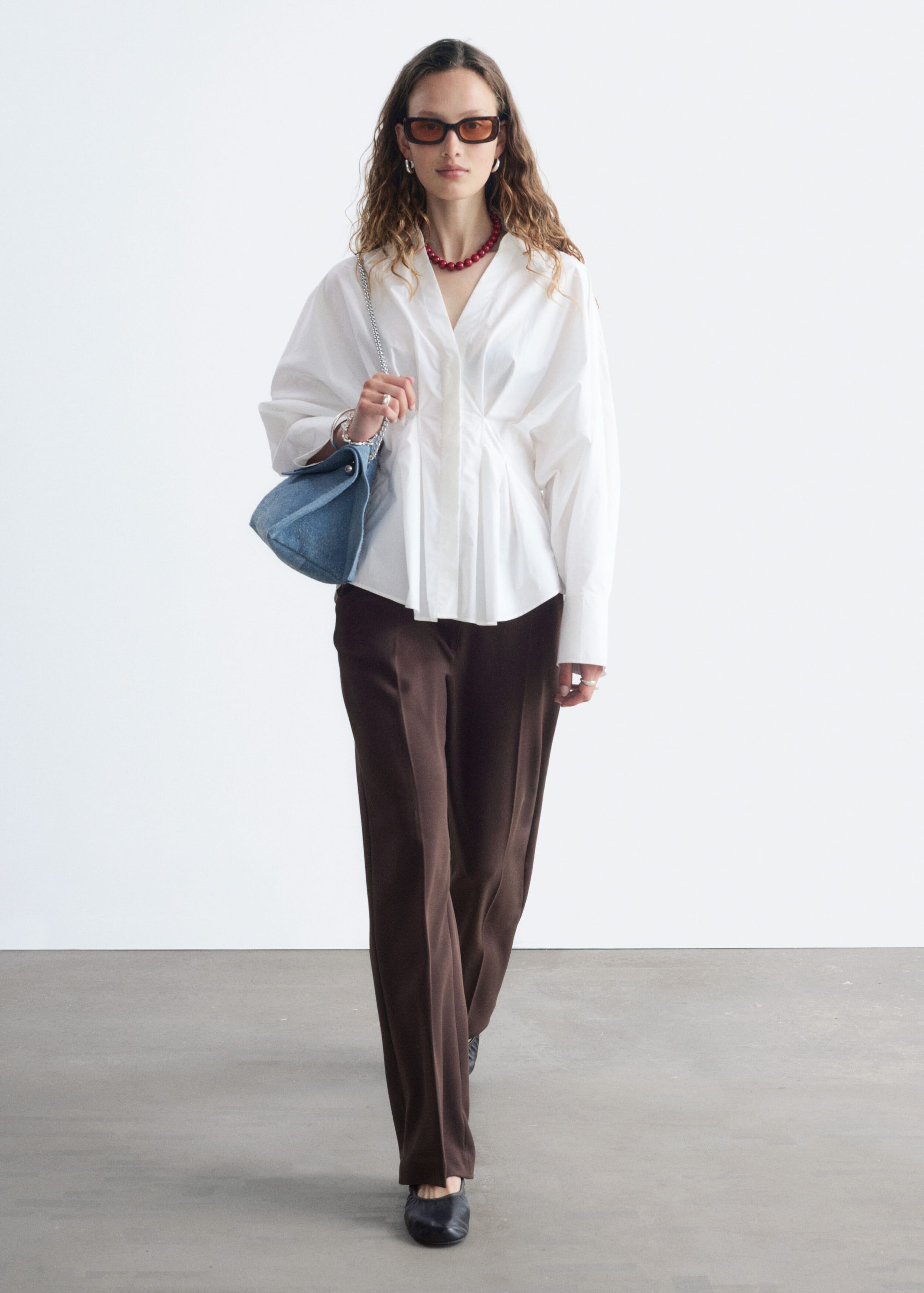 Tailored Press Crease Trousers - Dark Brown - Lookbook