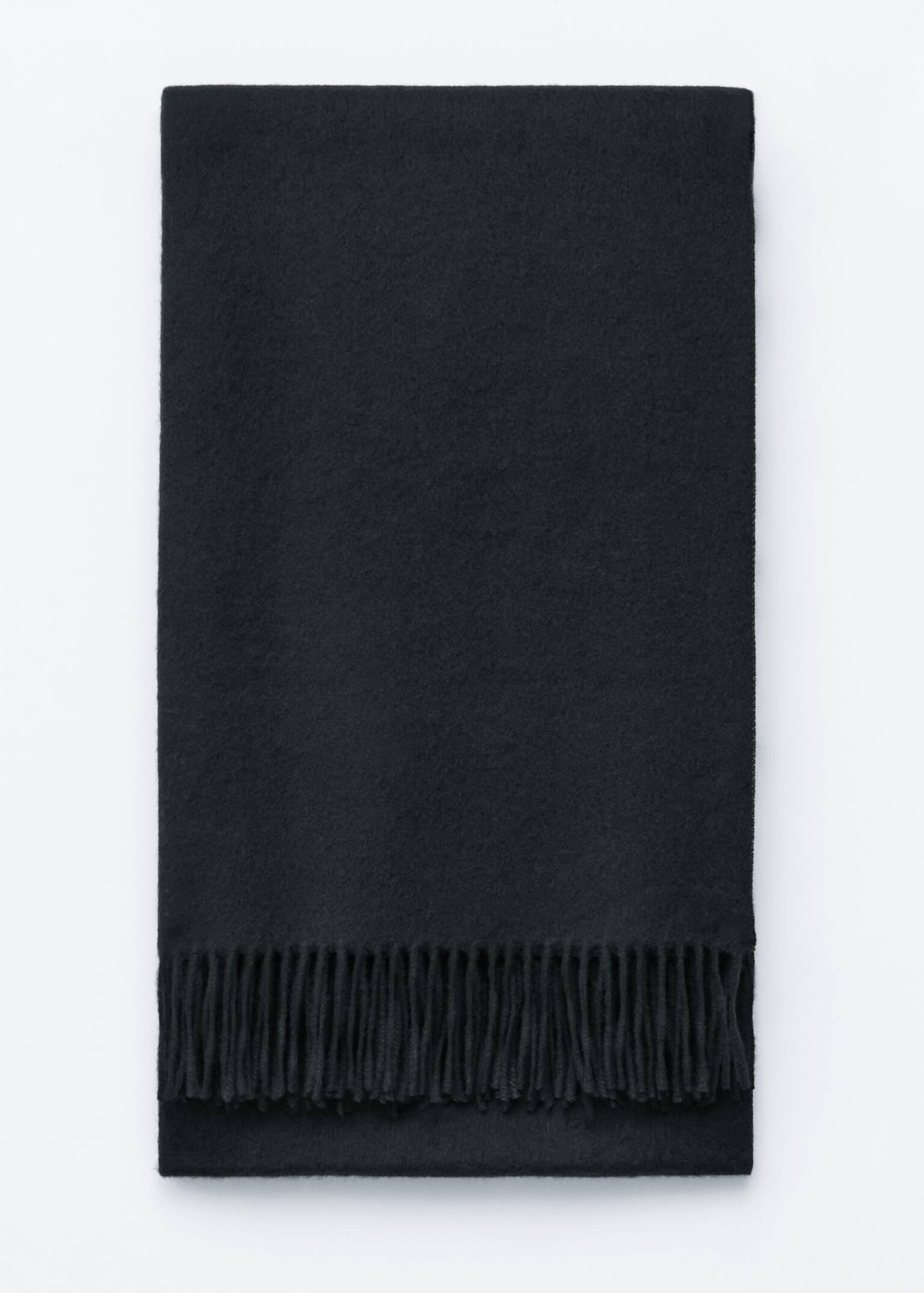 Fringed Wool Blanket Scarf - Black/Cream/Grey/Light Yellow/Sky blue