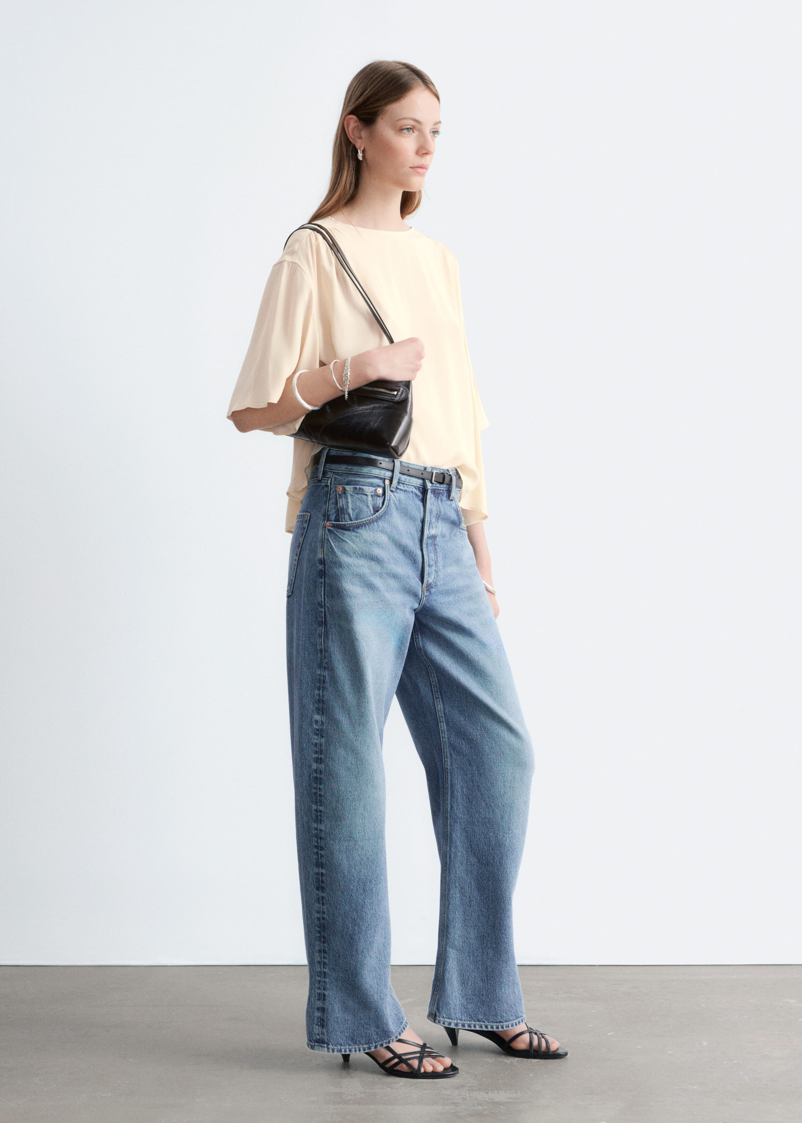 Image of Gathered Crepe Blouse