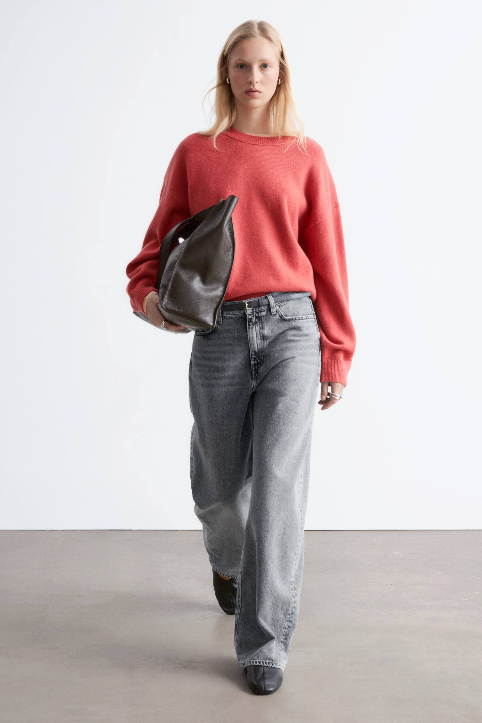 Oversized-Strickpullover - Rot/Navyblau/Grau meliert/Helltürkis - 7