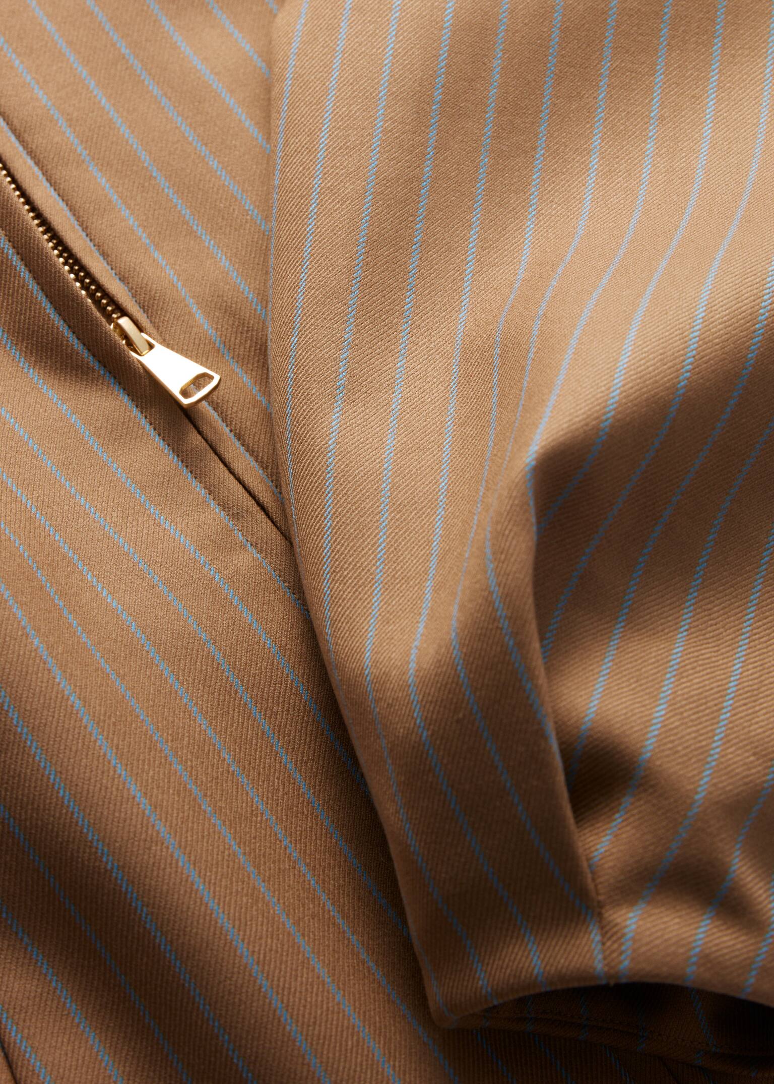 Veste courte en laine - Fines rayures beiges - 2