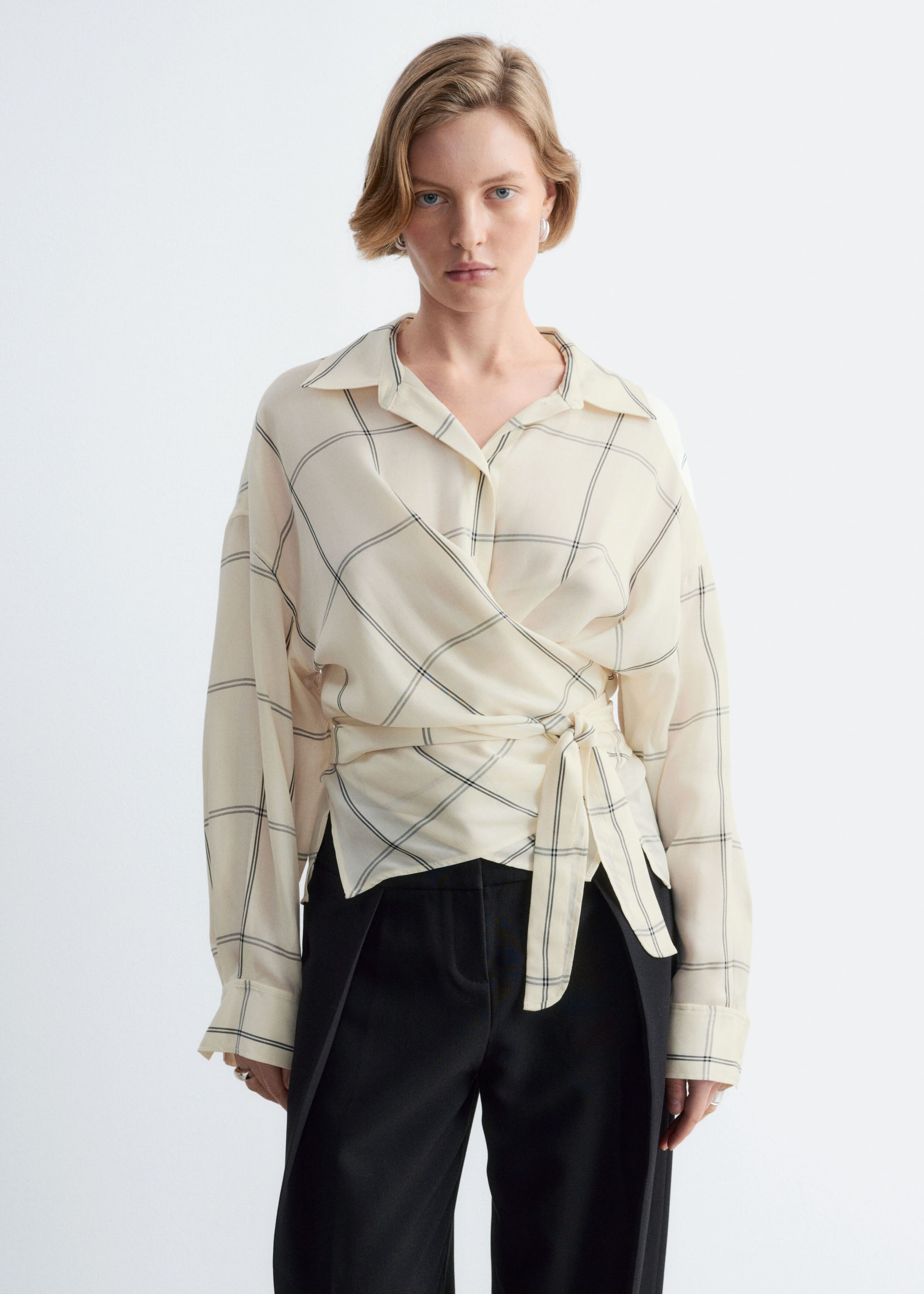 Tie-Waist Shirt - Blue/White Stripes - Lookbook