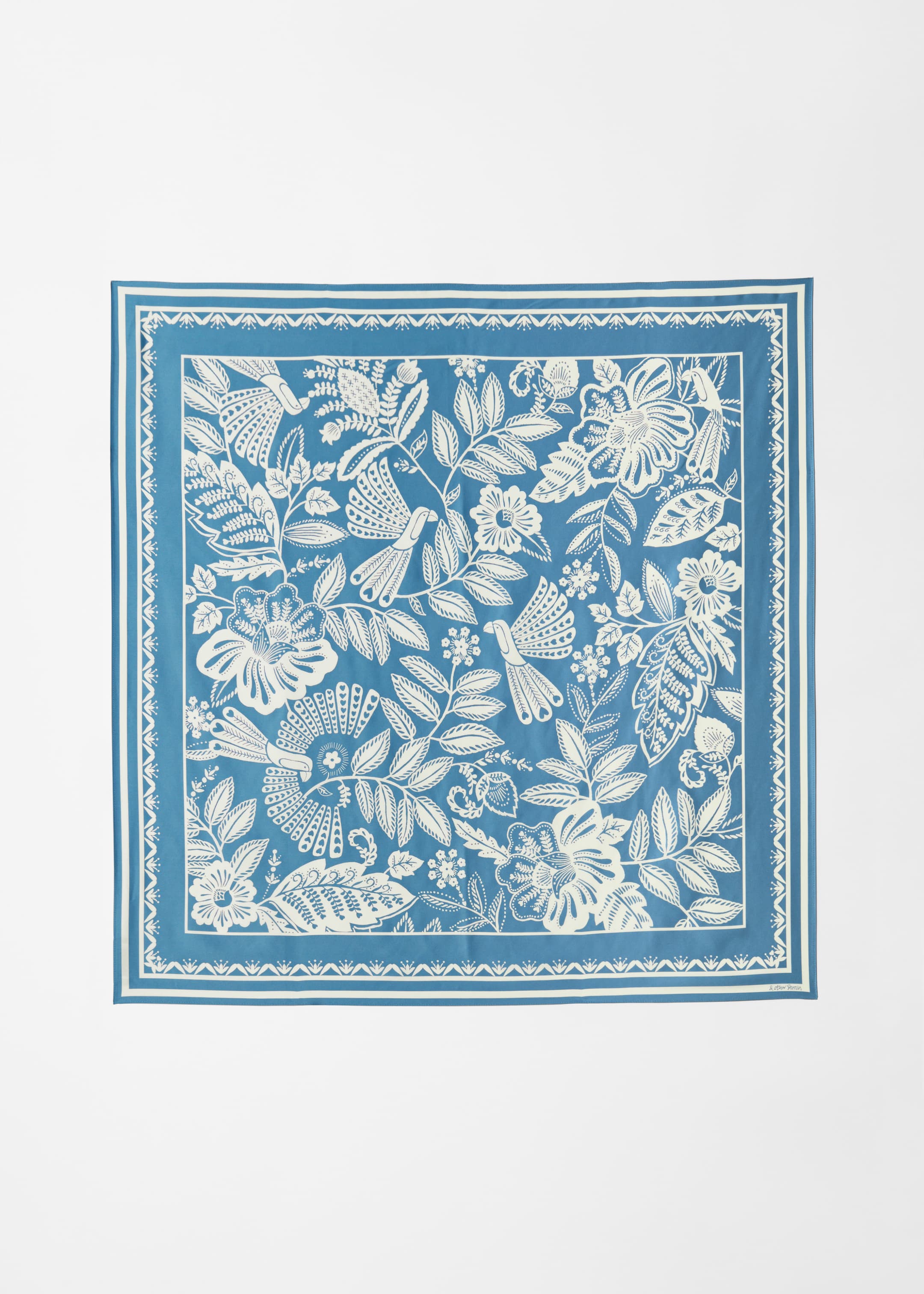 Zobraziť väčší obrázok: Štvorcová šatka s vtáčím motívom - Modrá/Biela - ŽENY | H&M SK 1