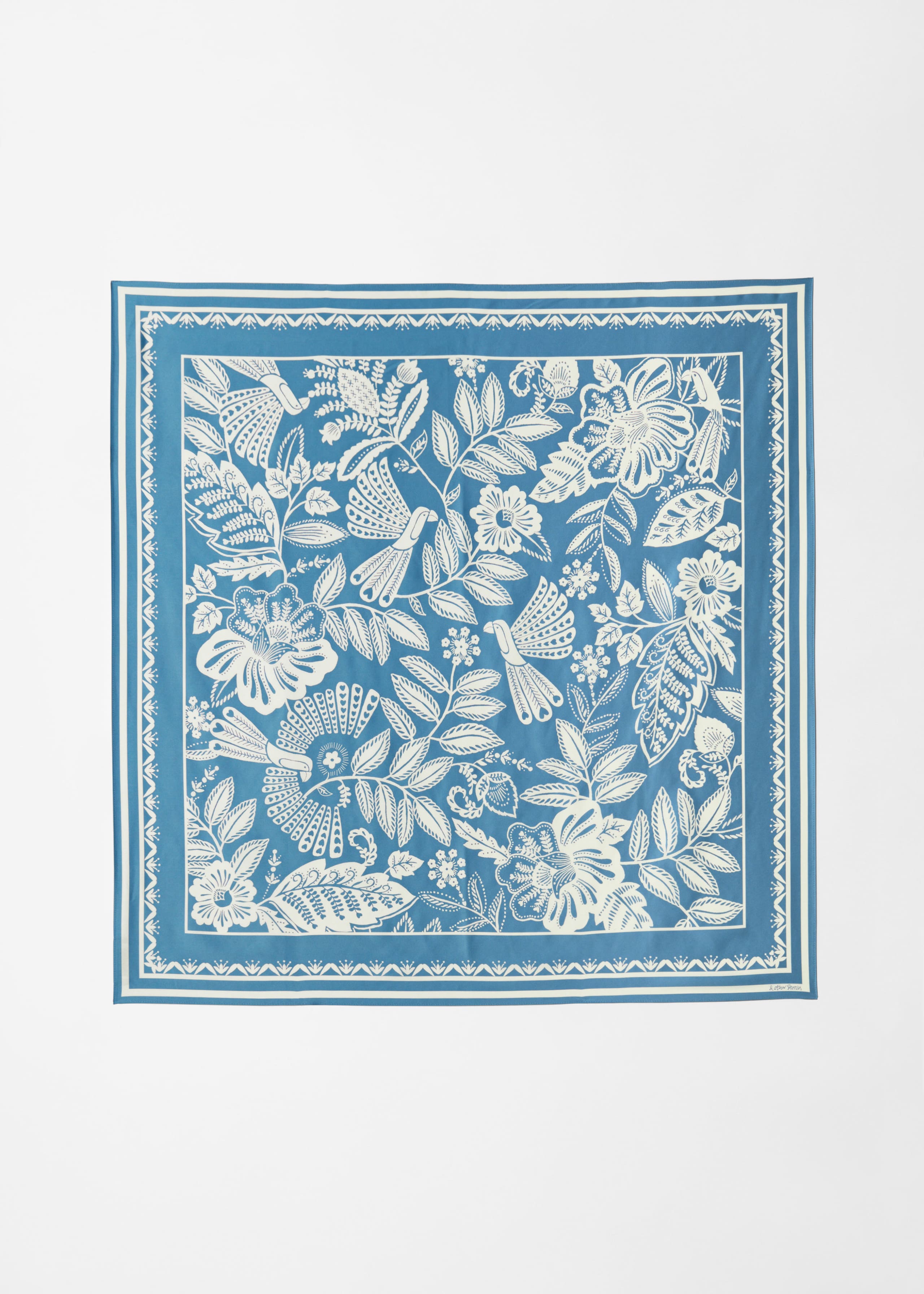 Bird Square Scarf - Black/White - Still Life