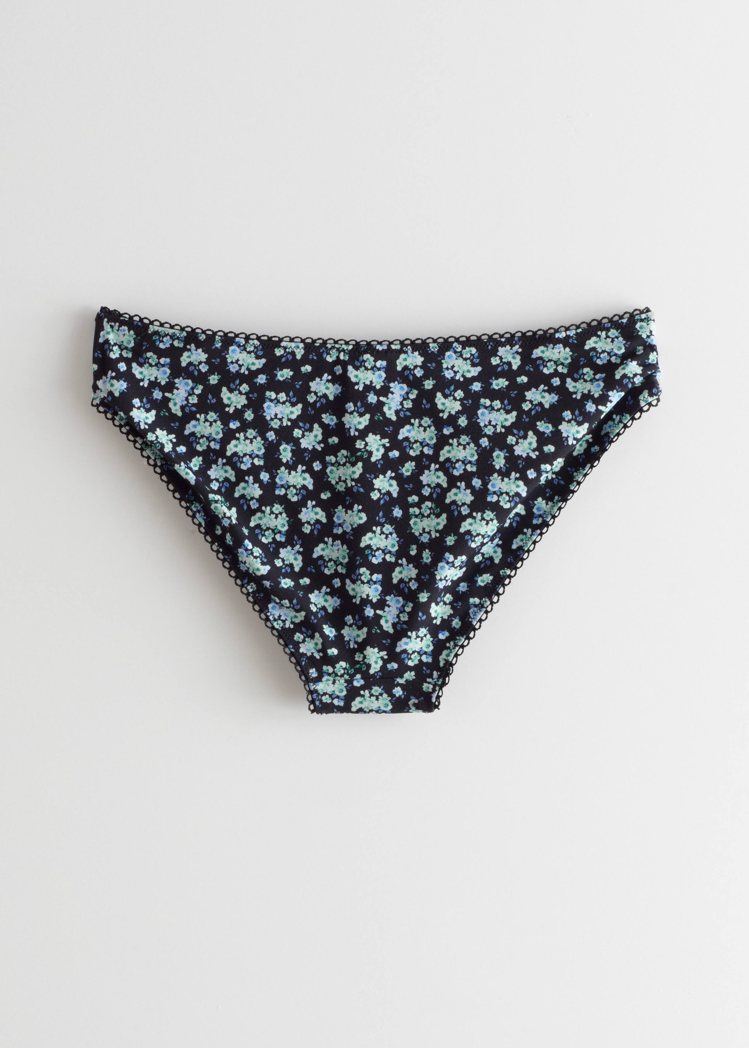 Bikinihose mit Blumendruck - Blau/Geblümt - Stillleben