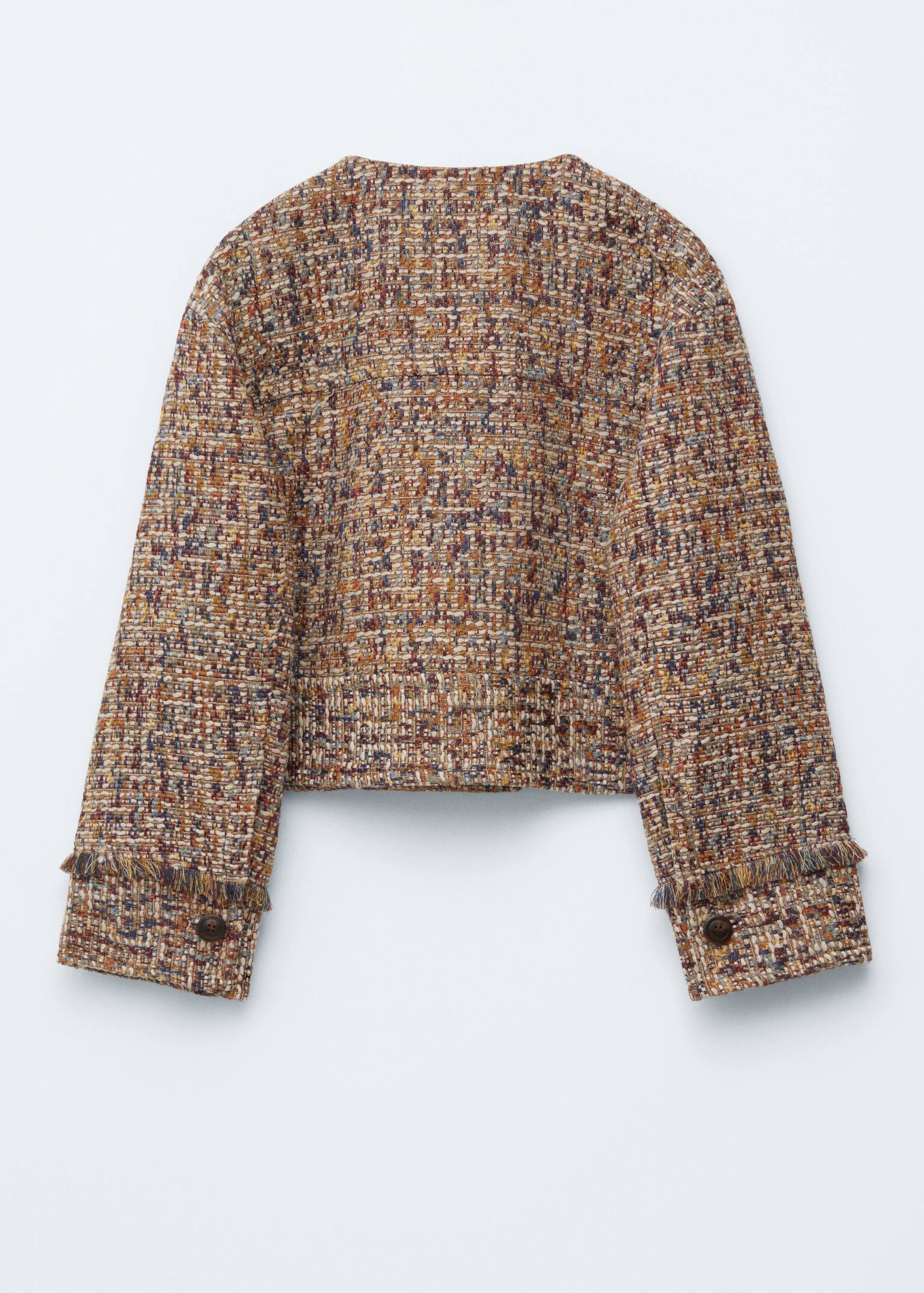 Zkrácená bouclé bunda - Melange Pattern - 2