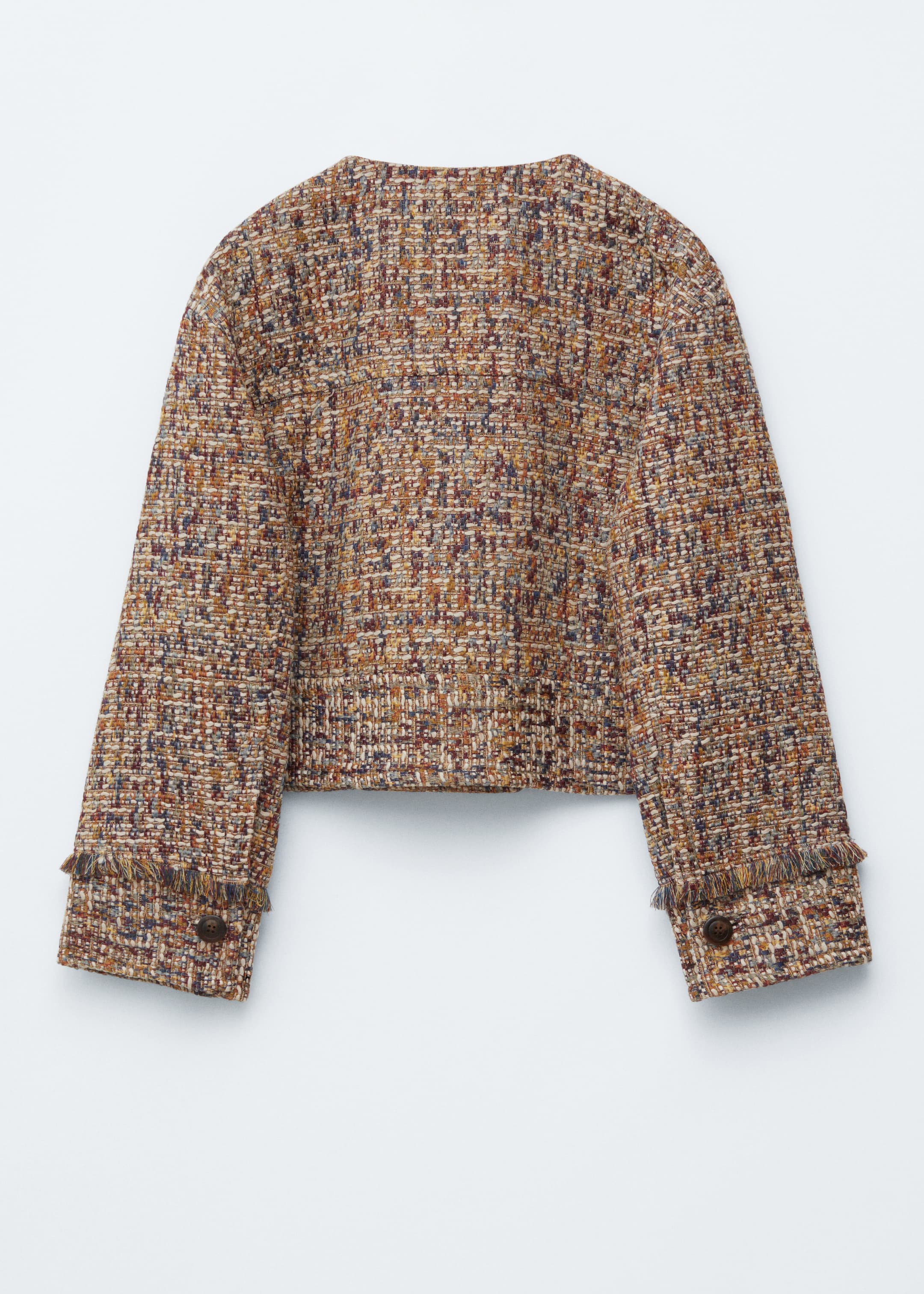 Grotere afbeelding bekijken: Cropped bouclé jasje - Gemêleerd patroon - DAMES | H&M BE 7