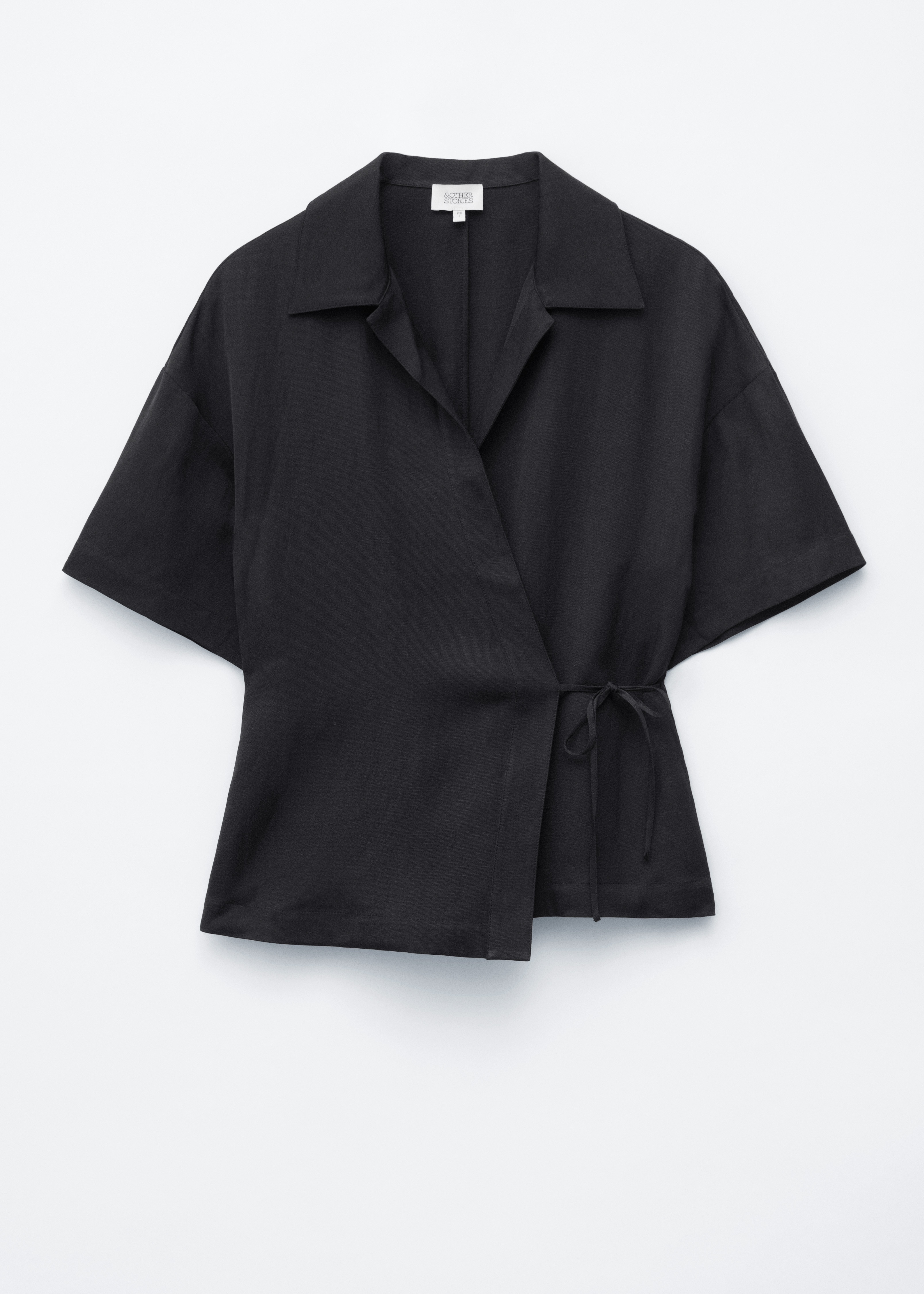 Camicia a portafoglio a maniche corte - Nero/Marrone castagna