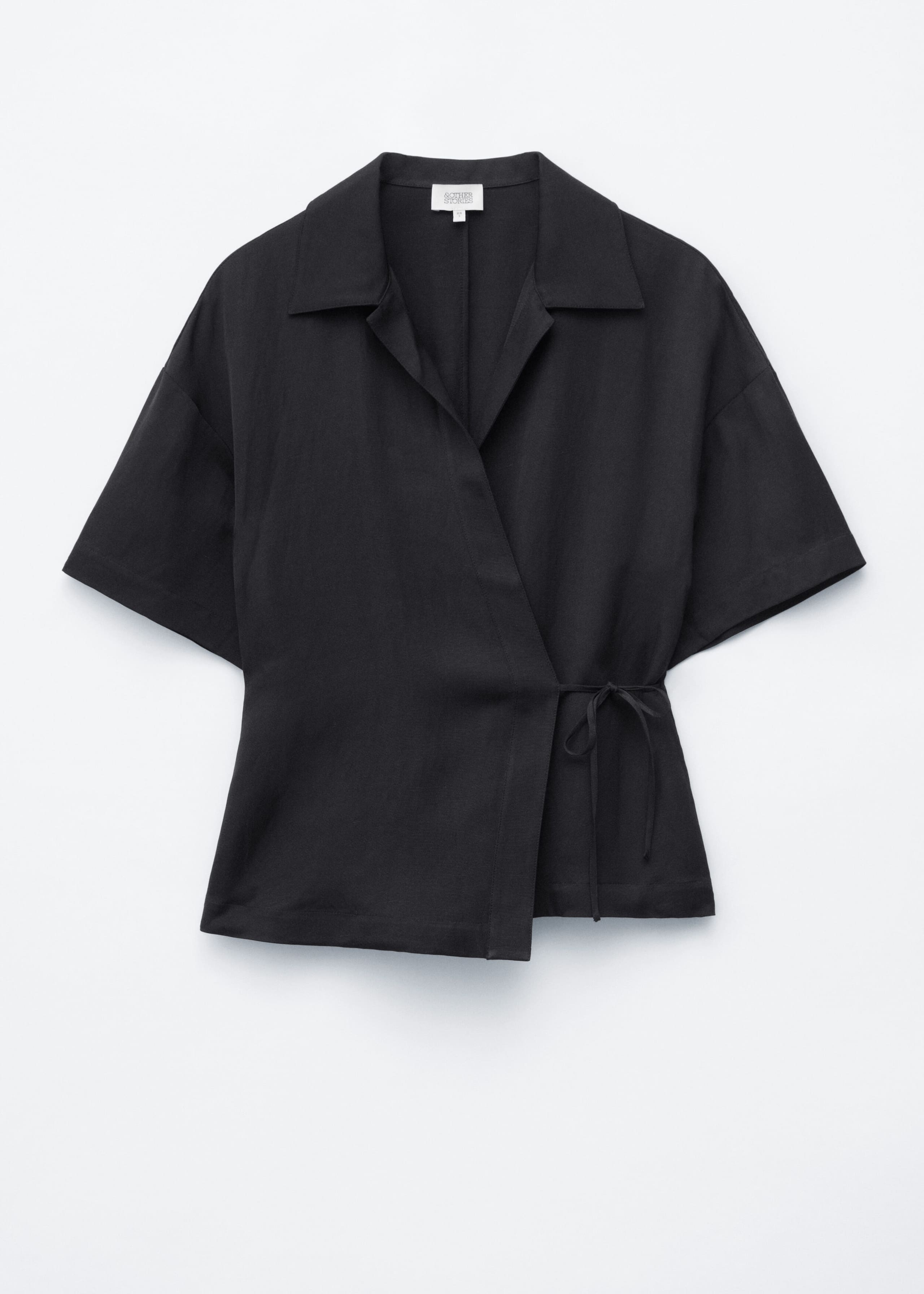 Wrap Short-Sleeve Shirt - Black - Still Life