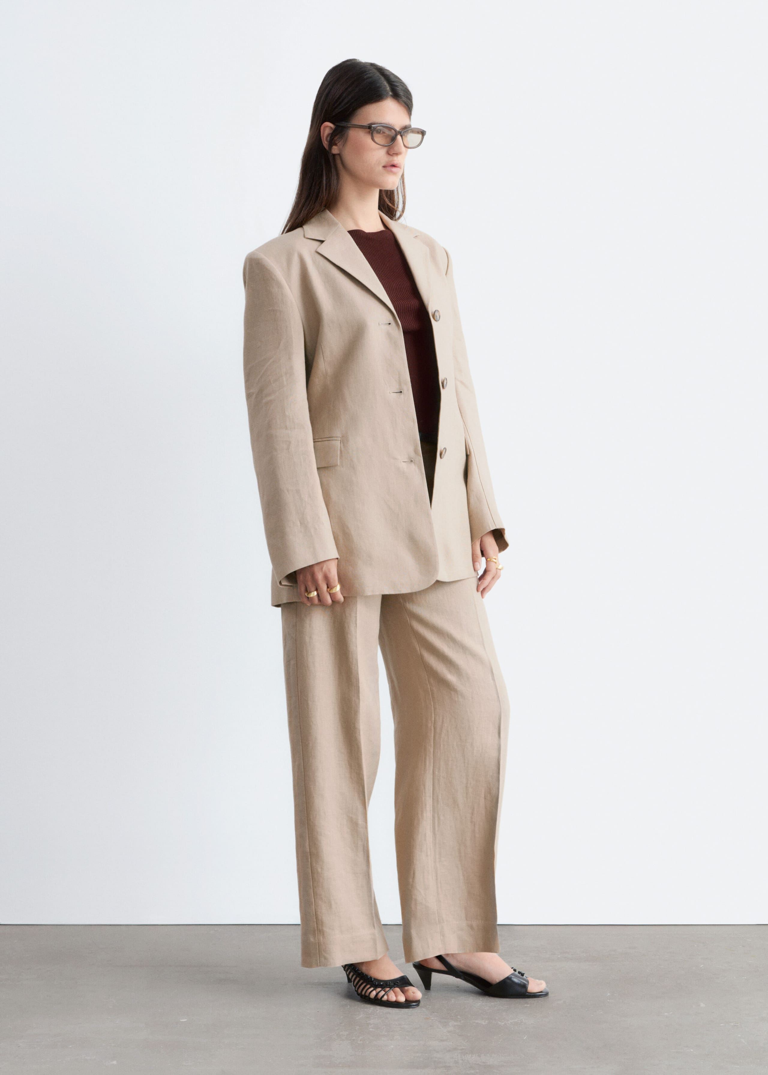 Image of Tailored Linen Trousers