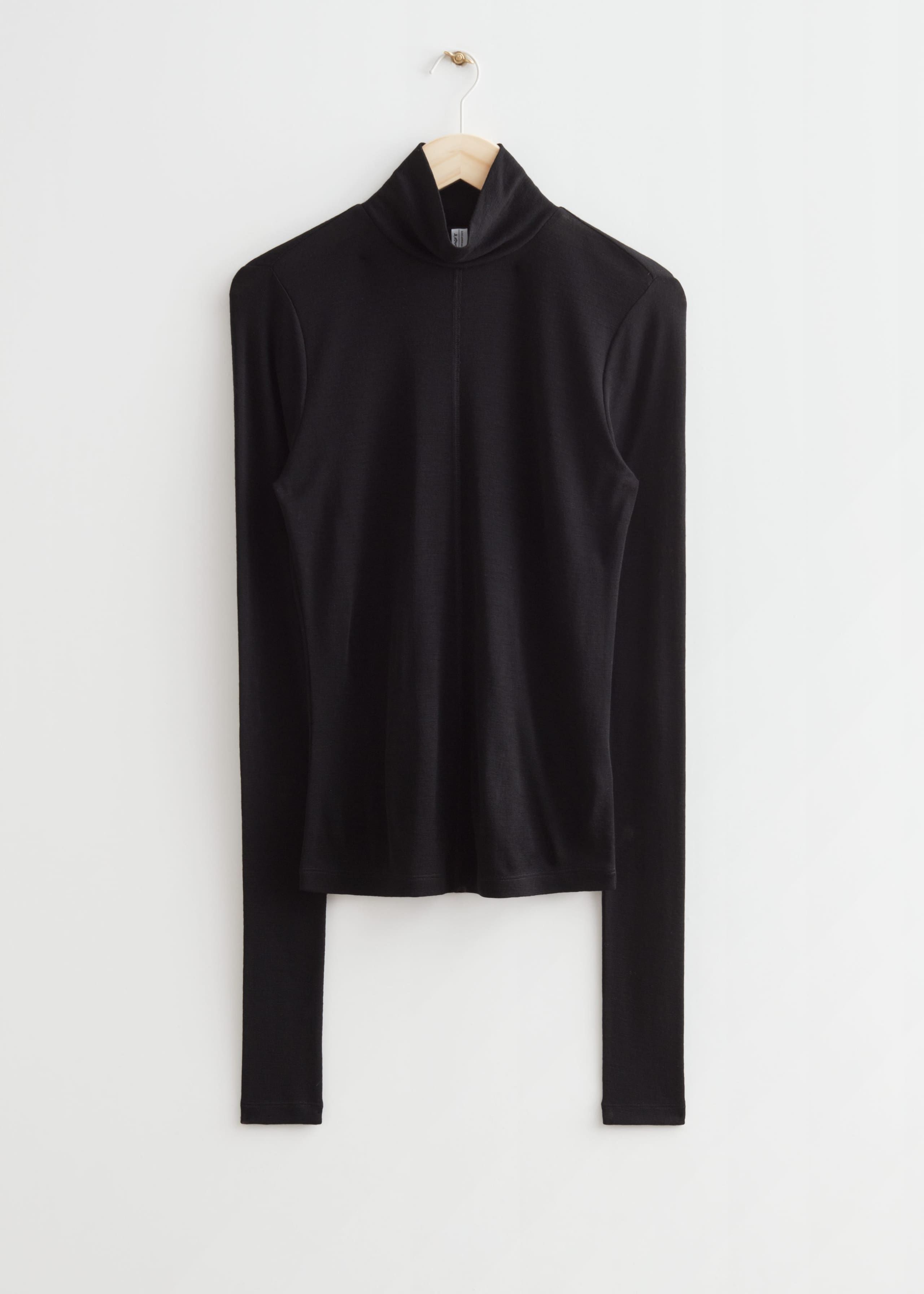 Turtleneck Wool Top - Beige - Bodegón