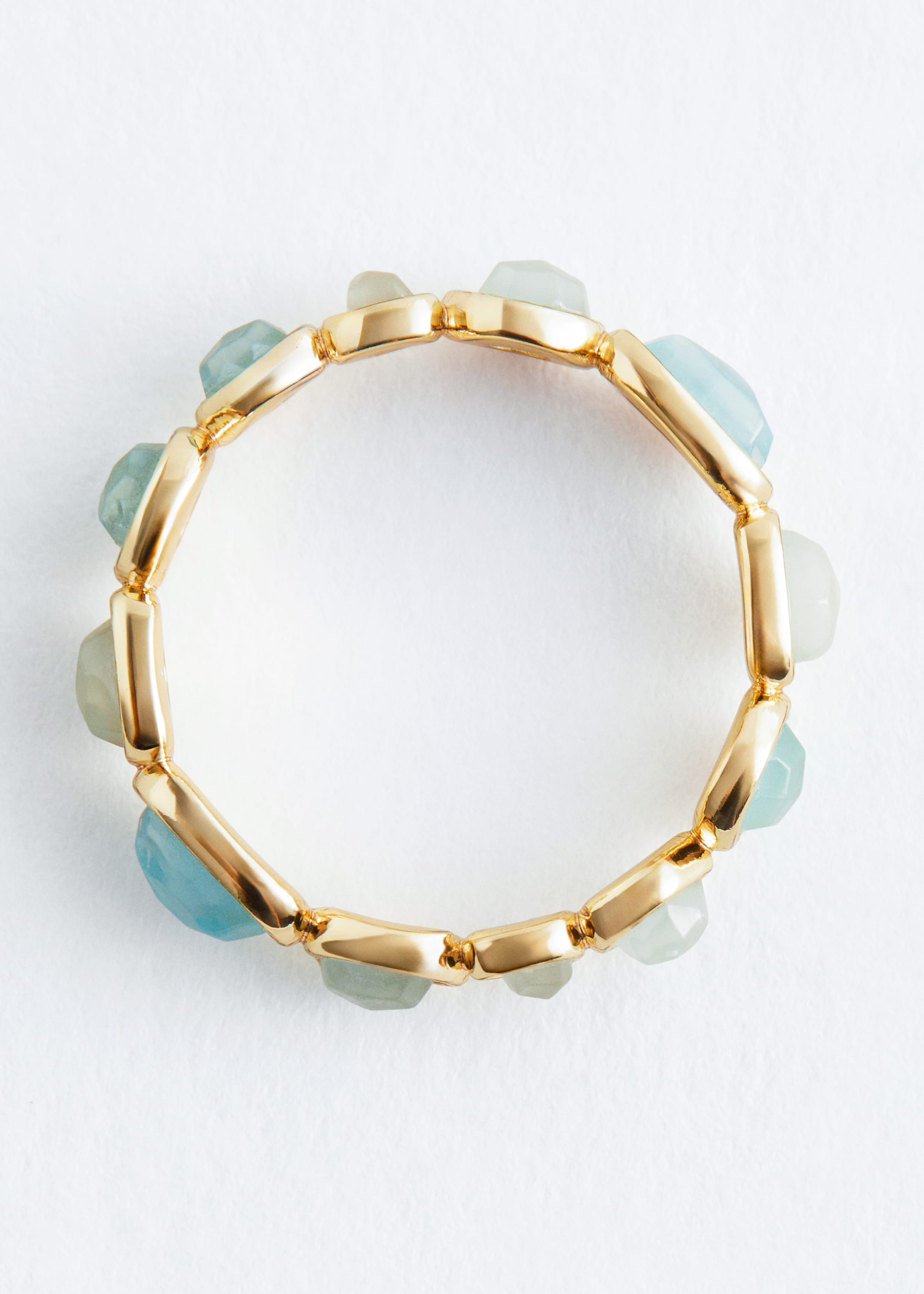 View larger image: Organic Glass Stone Ring - Gold/Turquoise - Ladies | H&M GB 3