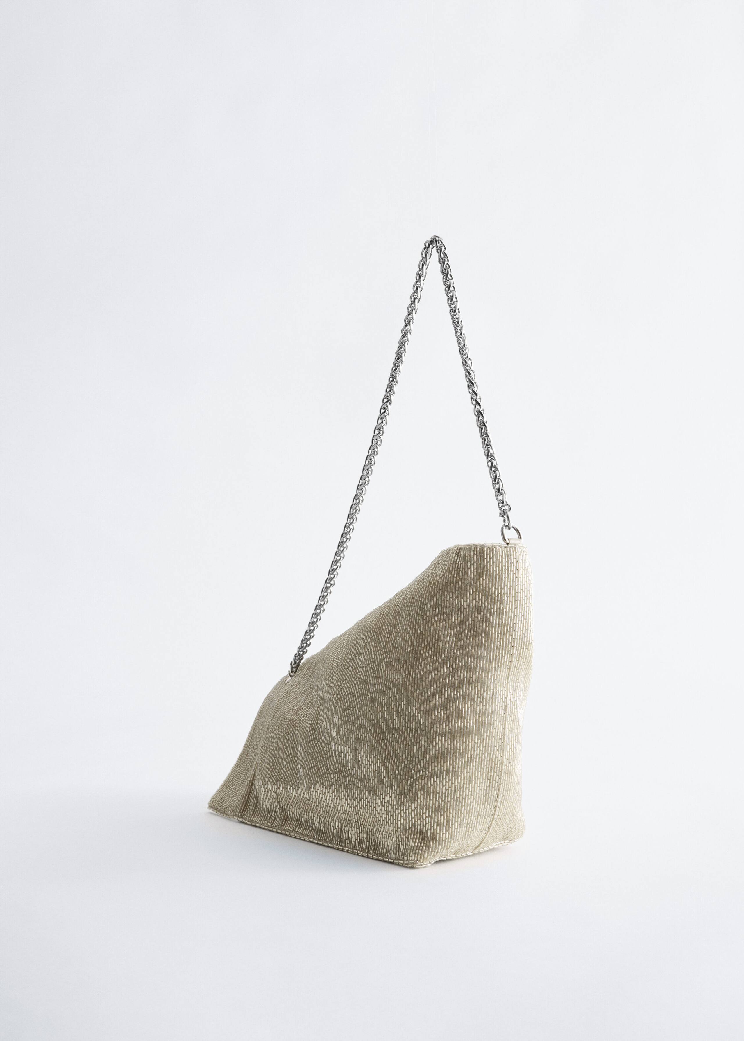 Mini Beaded Shoulder Bag - Silver - Still Life